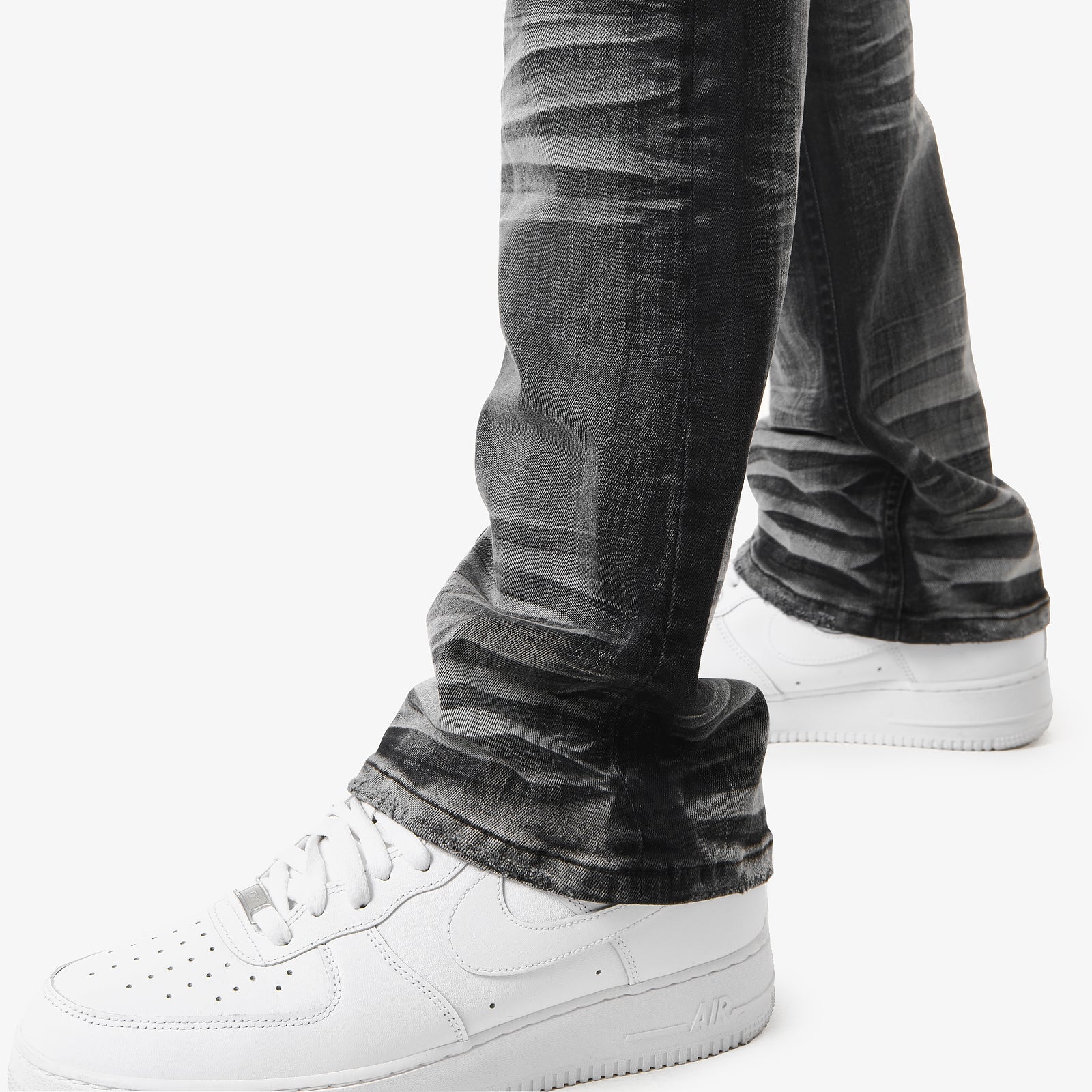 BLACK STACKED JEANS