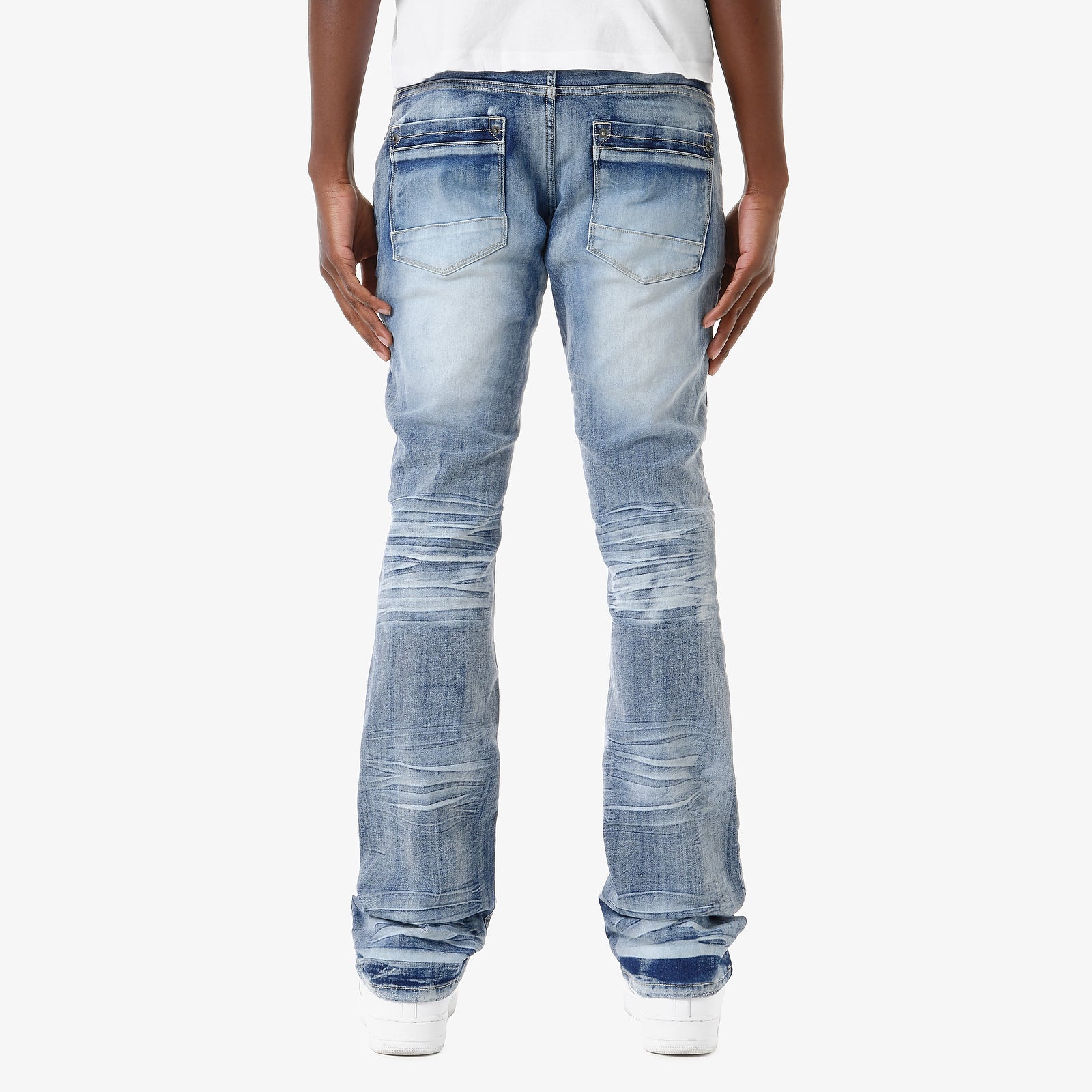 LIGHT SAND BLUE STACKED JEANS