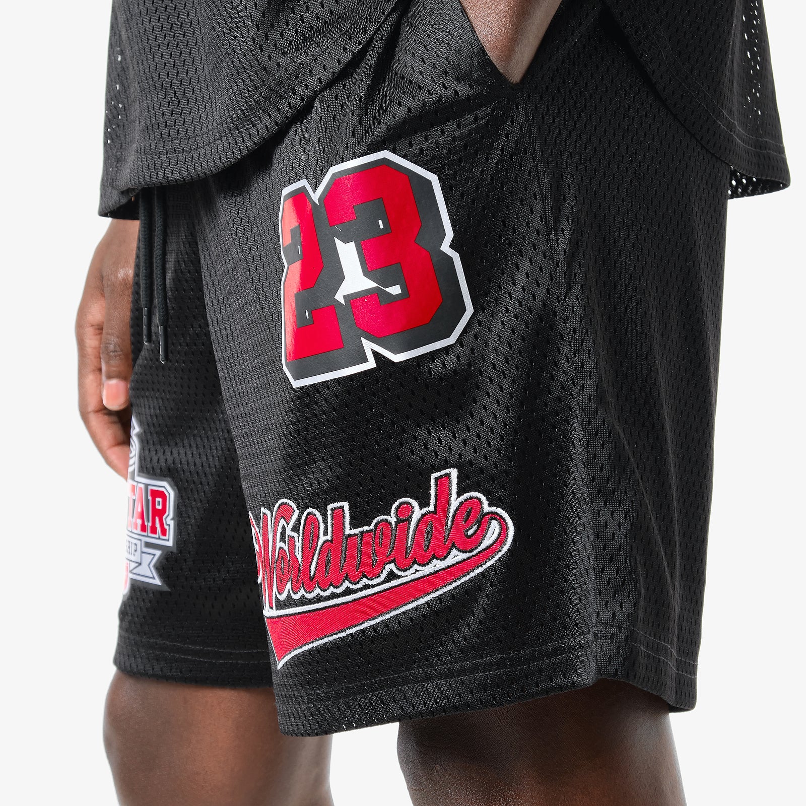 BLACK MESH SHORTS