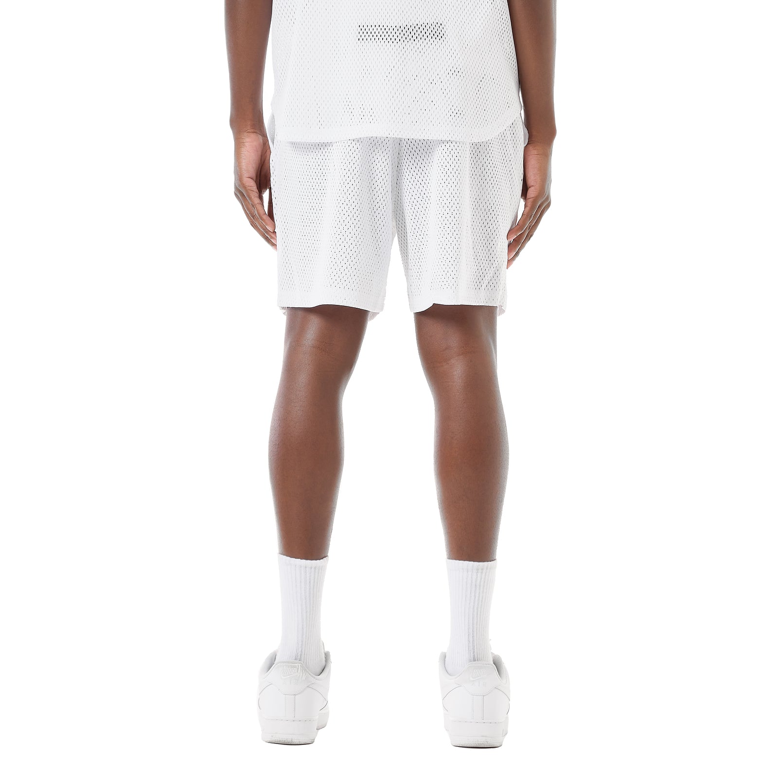 WHITE MESH SHORTS