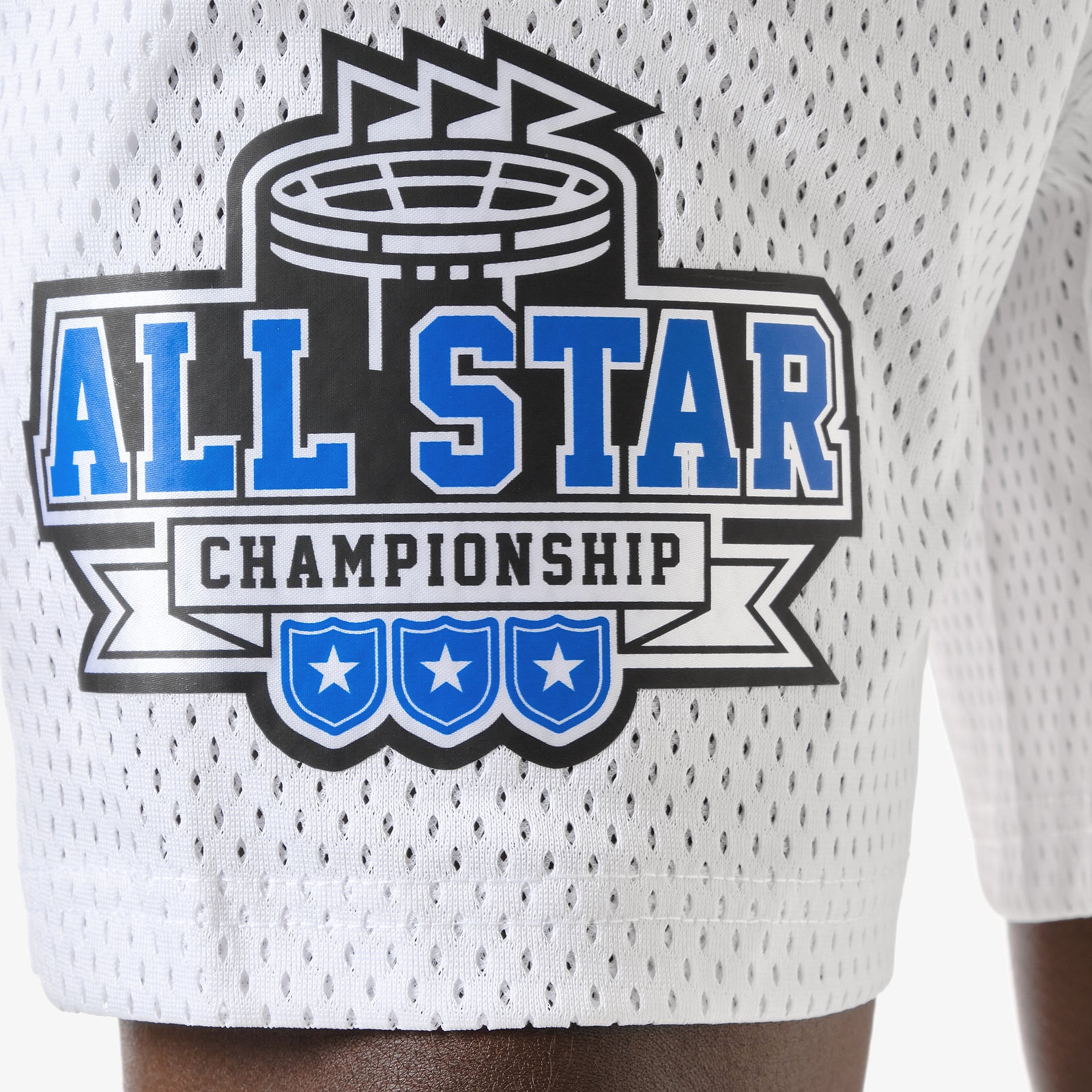 WHITE MESH SHORTS