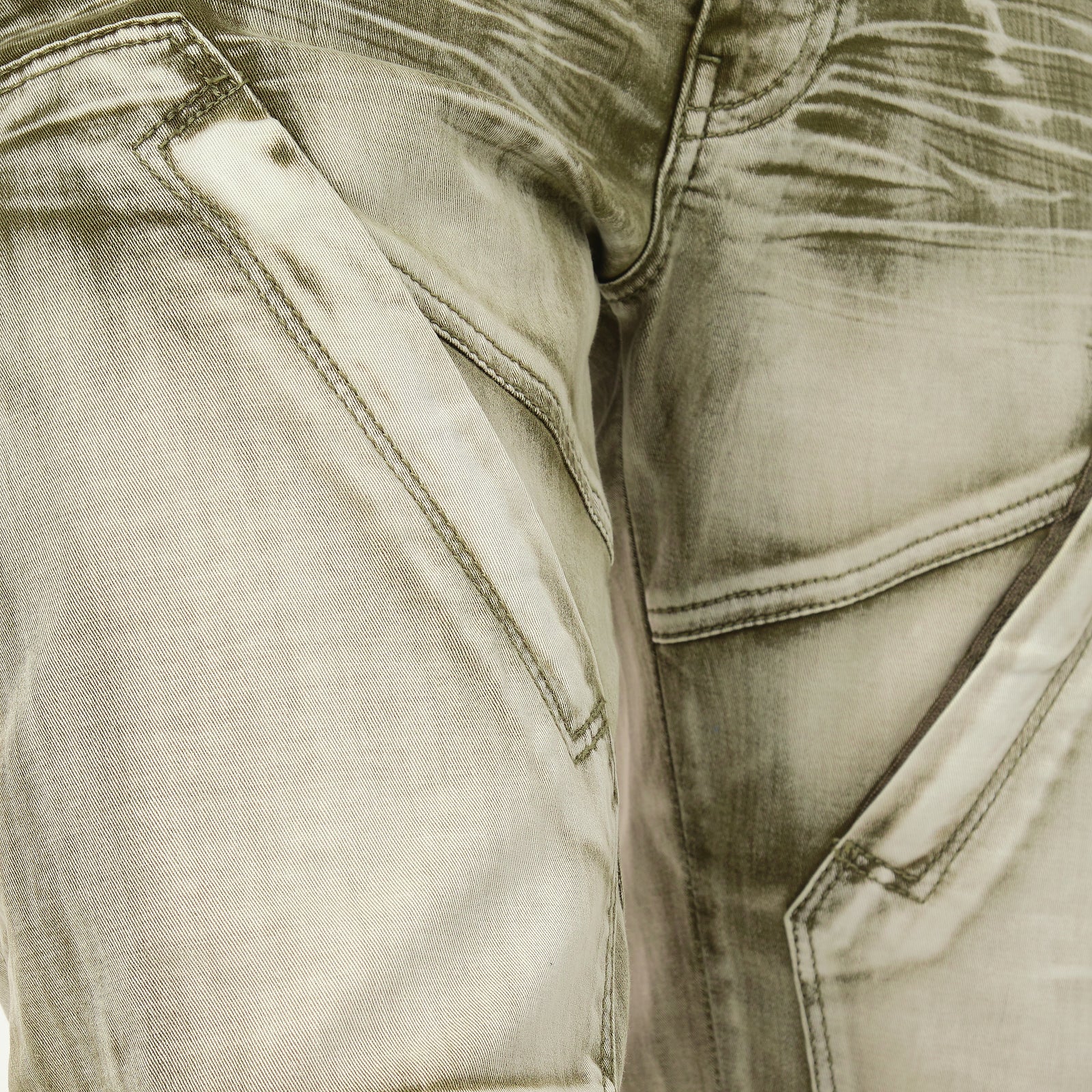 OLIVE WASHED HIDDEN POCKET JEANS