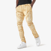 KHAKI WASHED HIDDEN POCKET JEANS