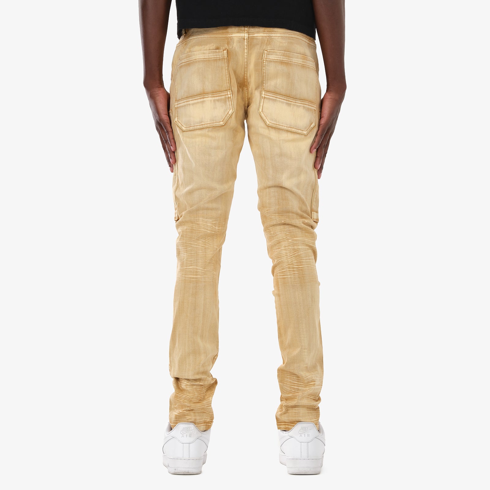 KHAKI WASHED HIDDEN POCKET JEANS