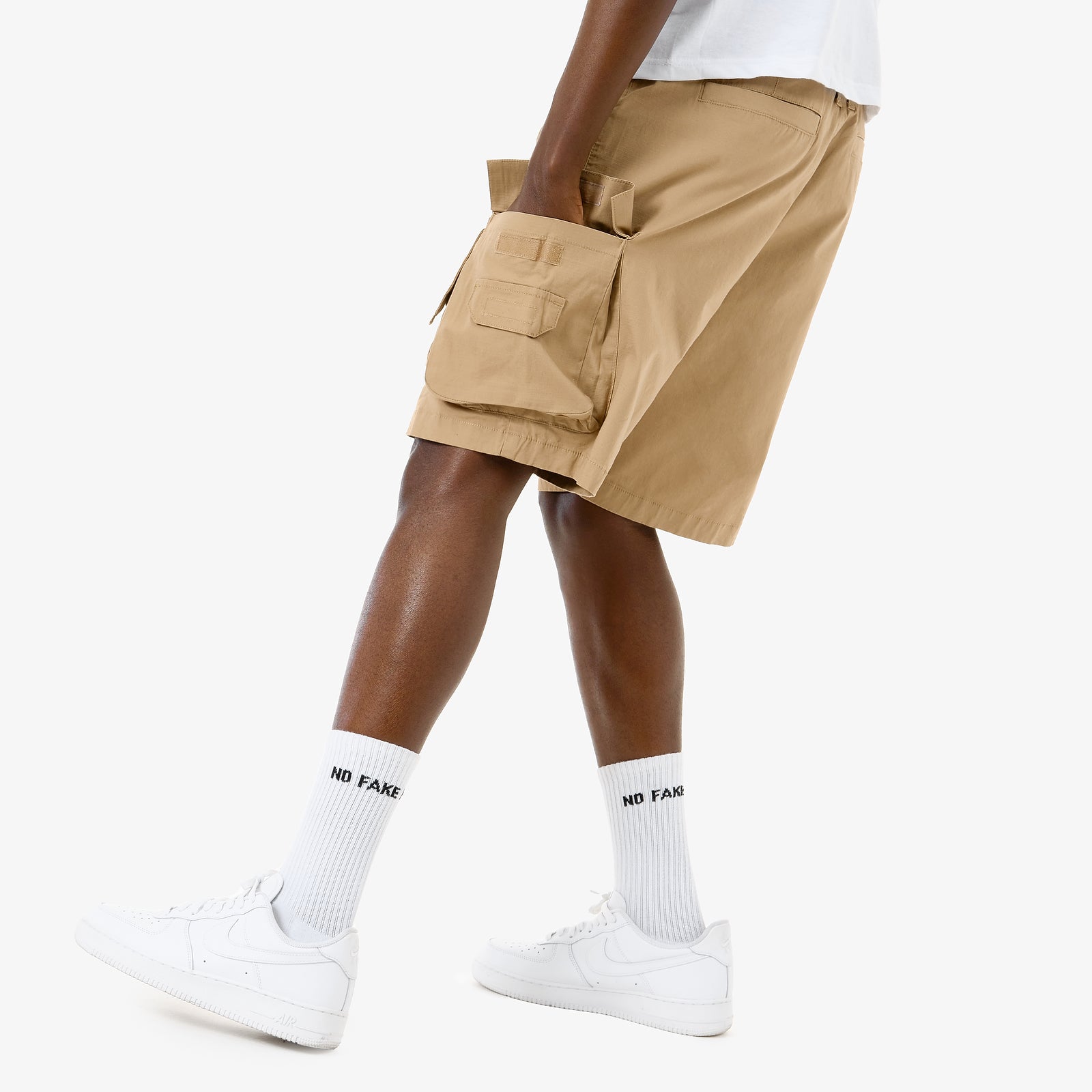 KHAKI RIP STOP CARGO SHORTS