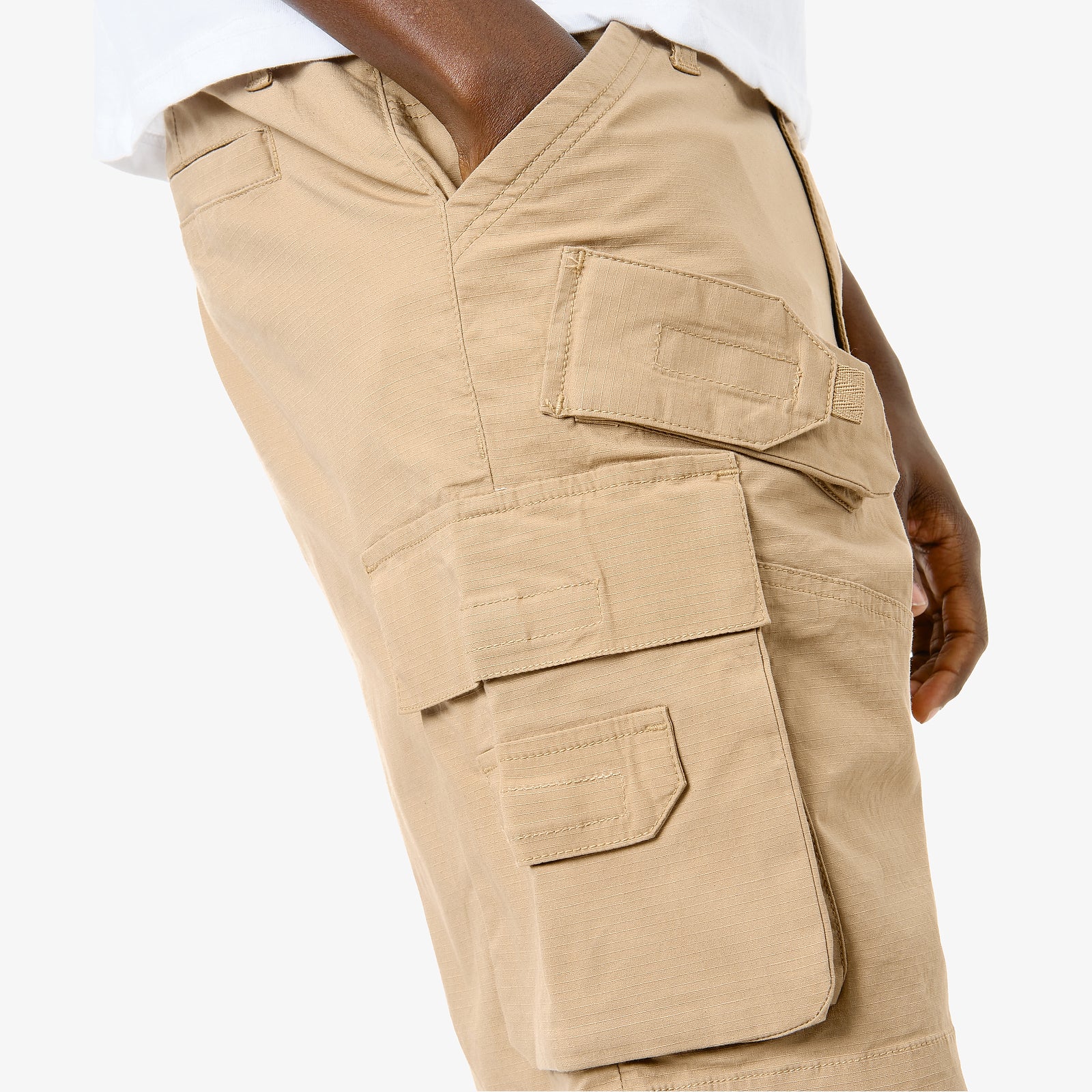 KHAKI RIP STOP CARGO SHORTS