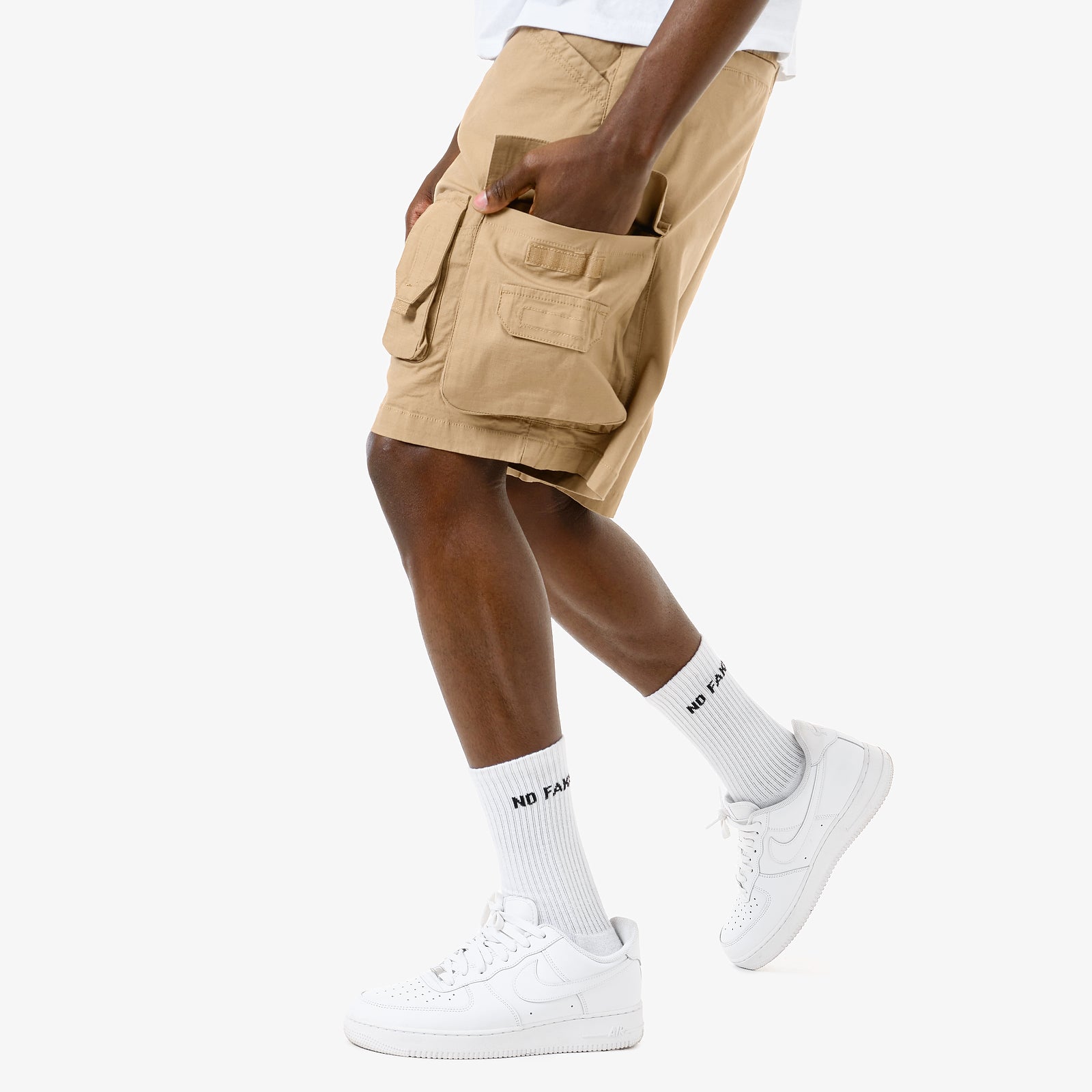 KHAKI RIP STOP CARGO SHORTS