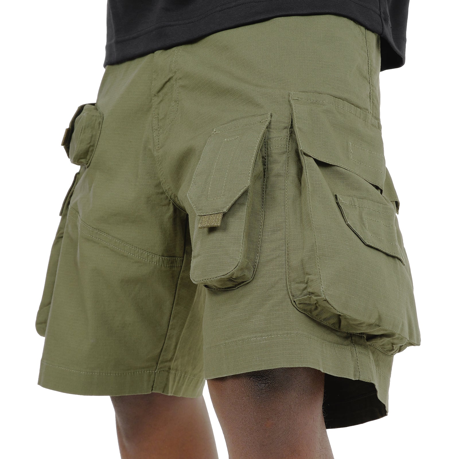 OLIVE RIP STOP CARGO SHORTS