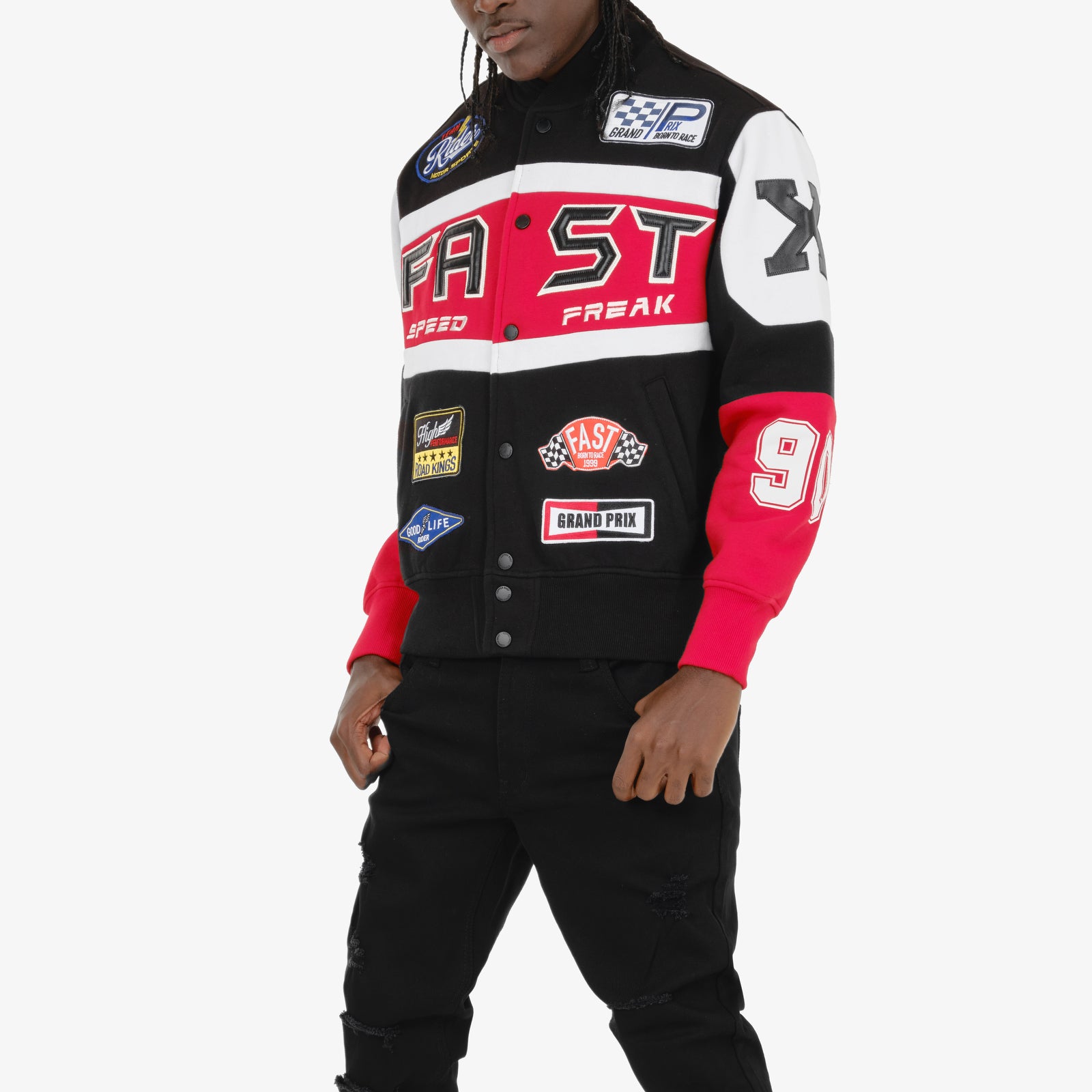 BLACK / RED "FAST" FLEECE