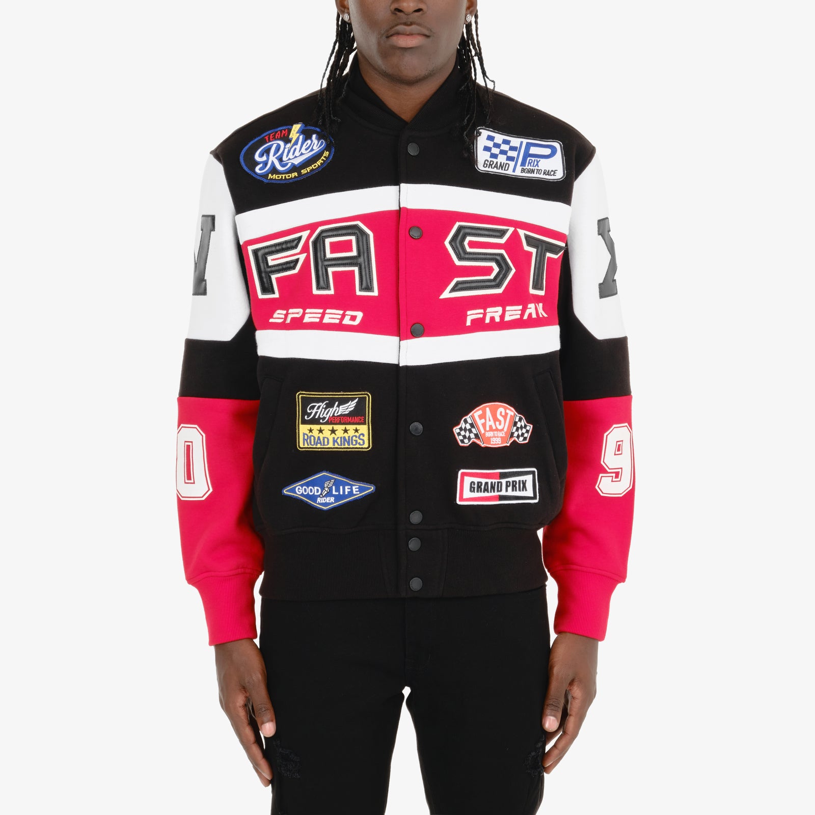 BLACK / RED "FAST" FLEECE