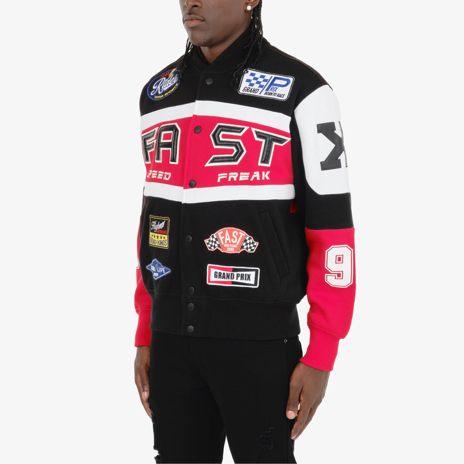 BLACK / RED "FAST" FLEECE