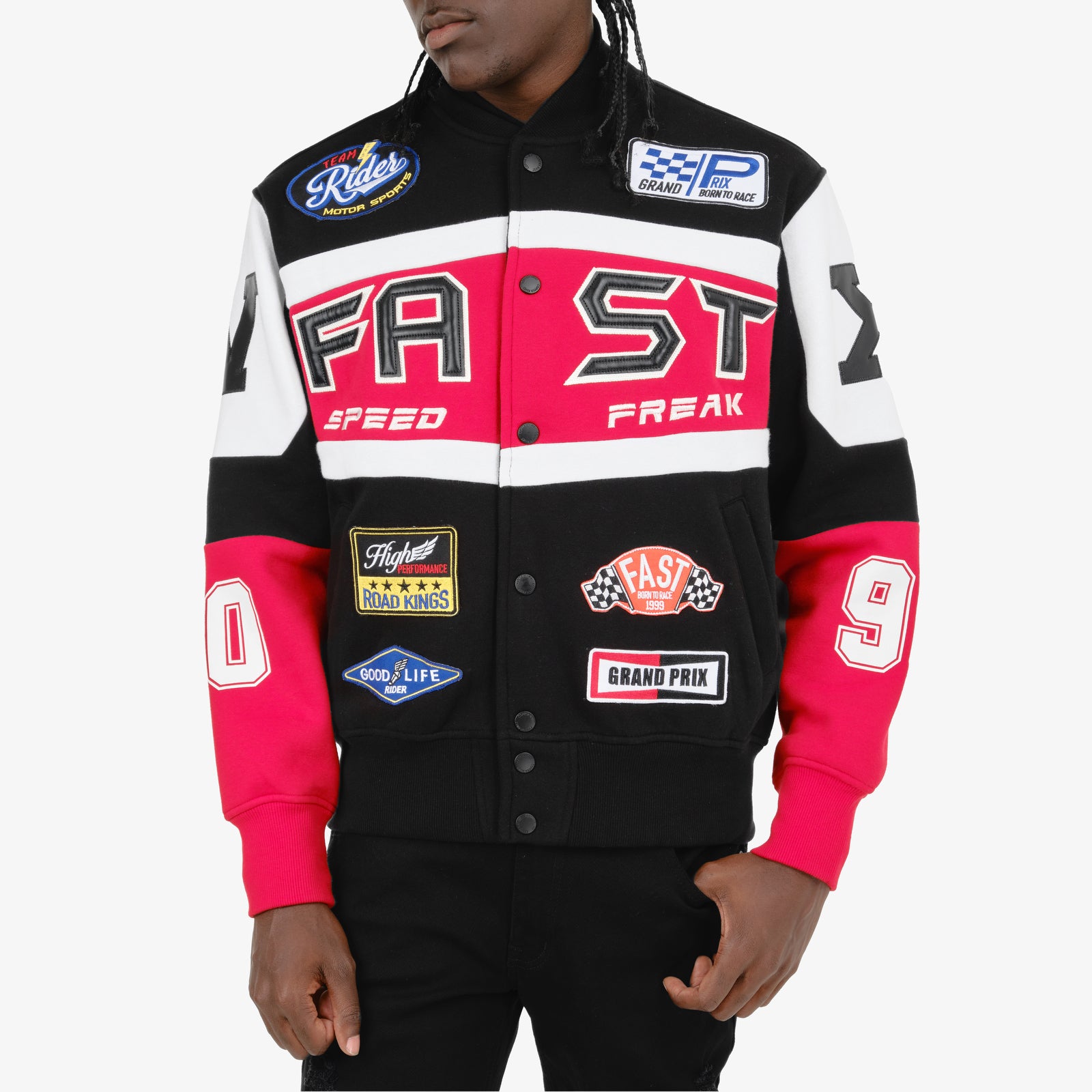BLACK / RED "FAST" FLEECE