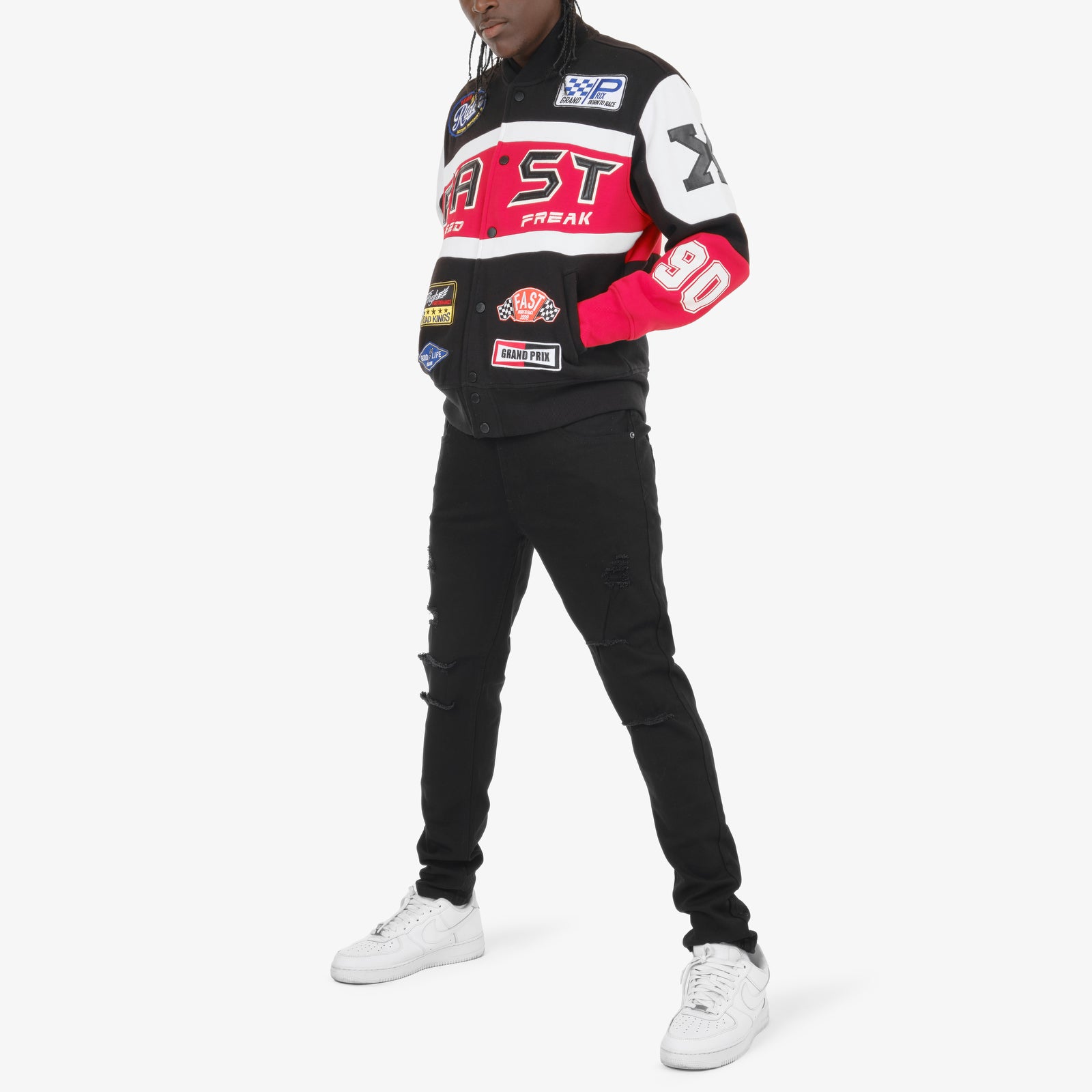 BLACK / RED "FAST" FLEECE
