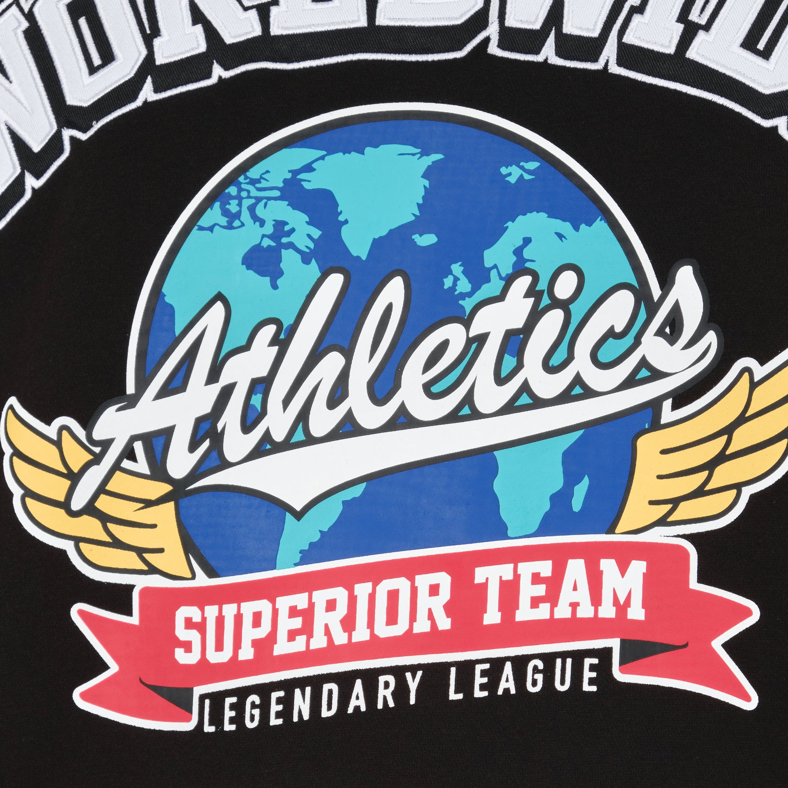 BLACK / RED "WORLDWIDE" VARSITY JACKET