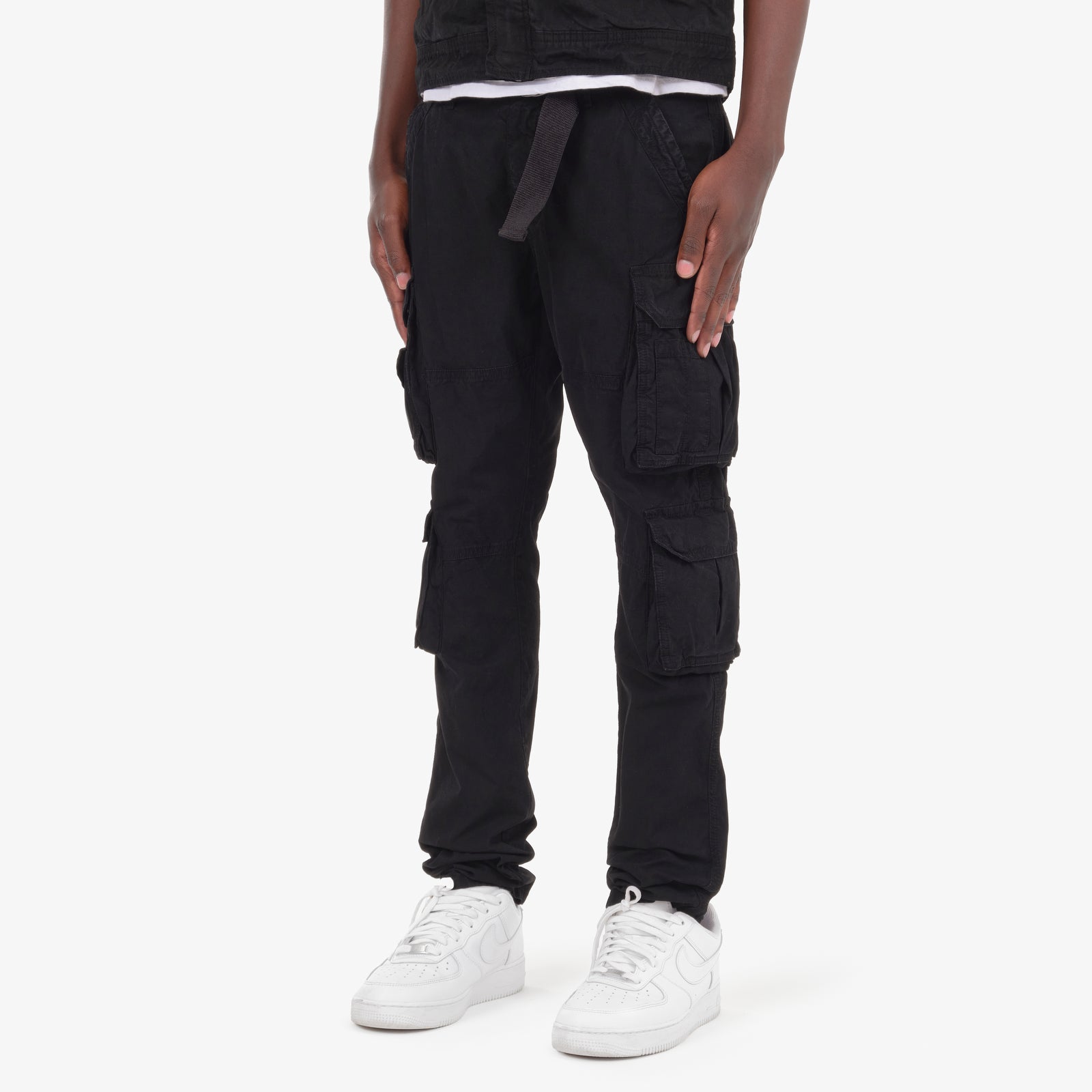 JET BLACK CARGOS W/ BELT