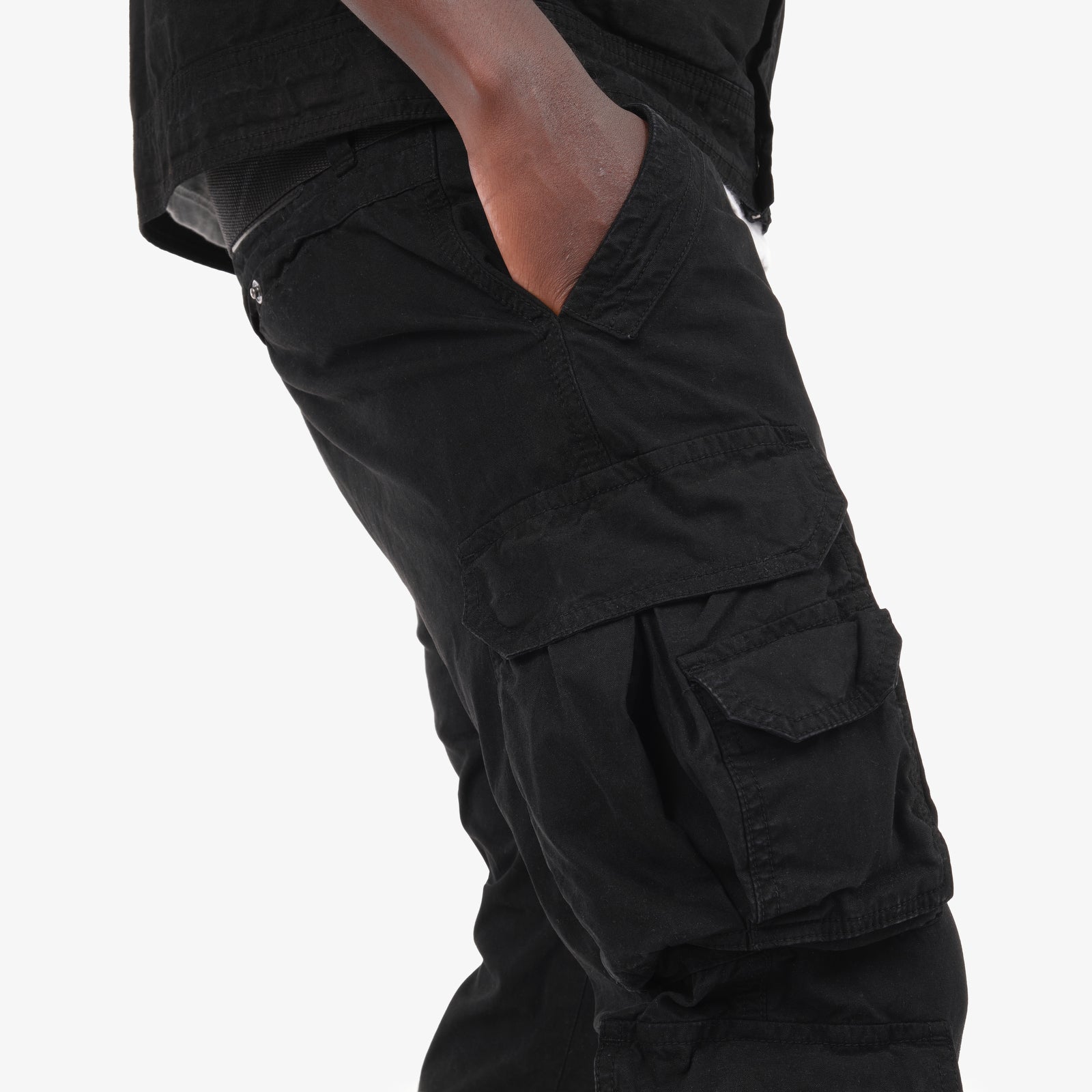 JET BLACK CARGOS W/ BELT