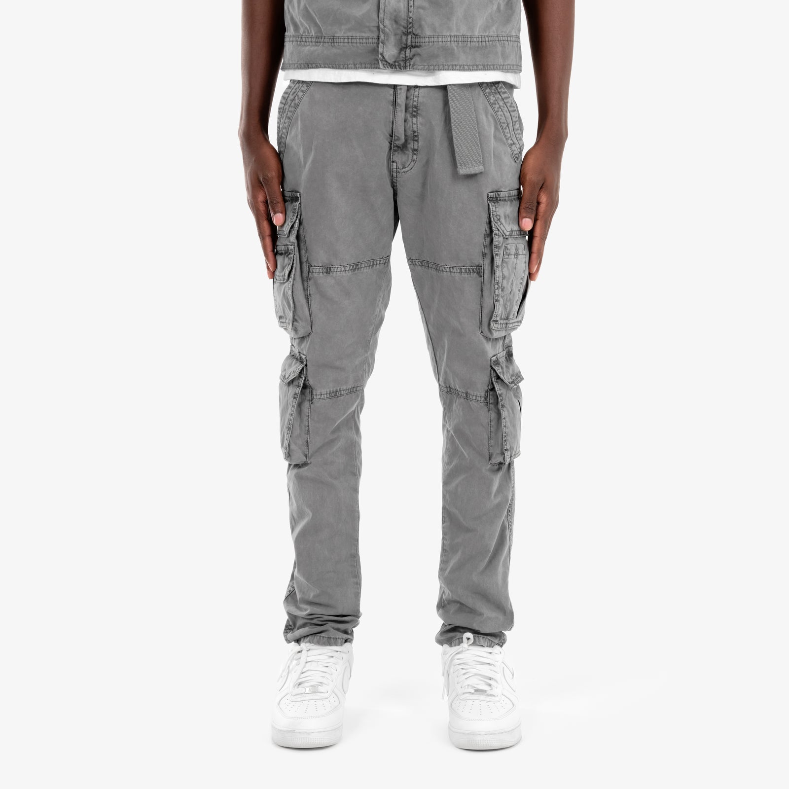 GRAY CARGOS W/ BELT