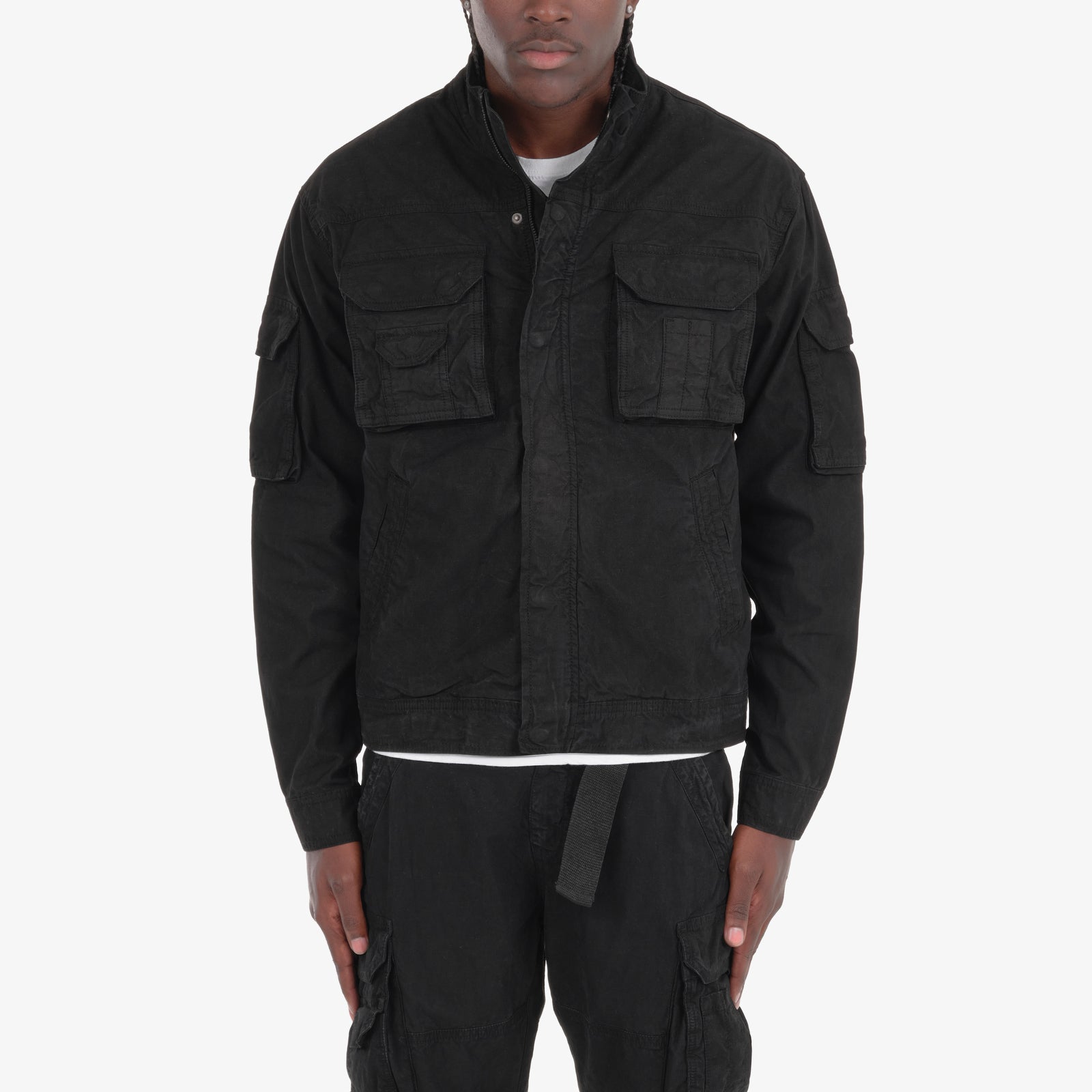 JET BLACK CARGO JACKET