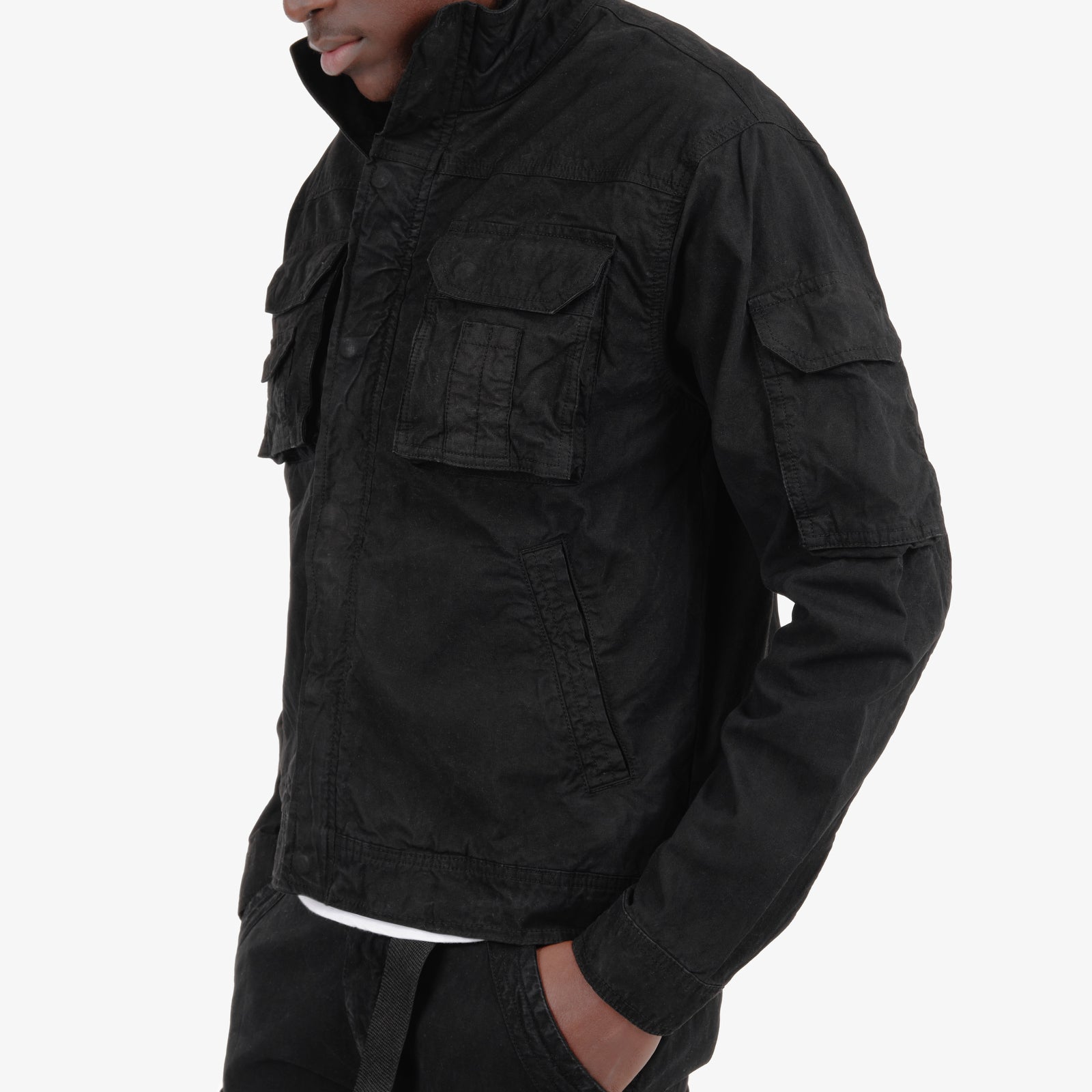 JET BLACK CARGO JACKET