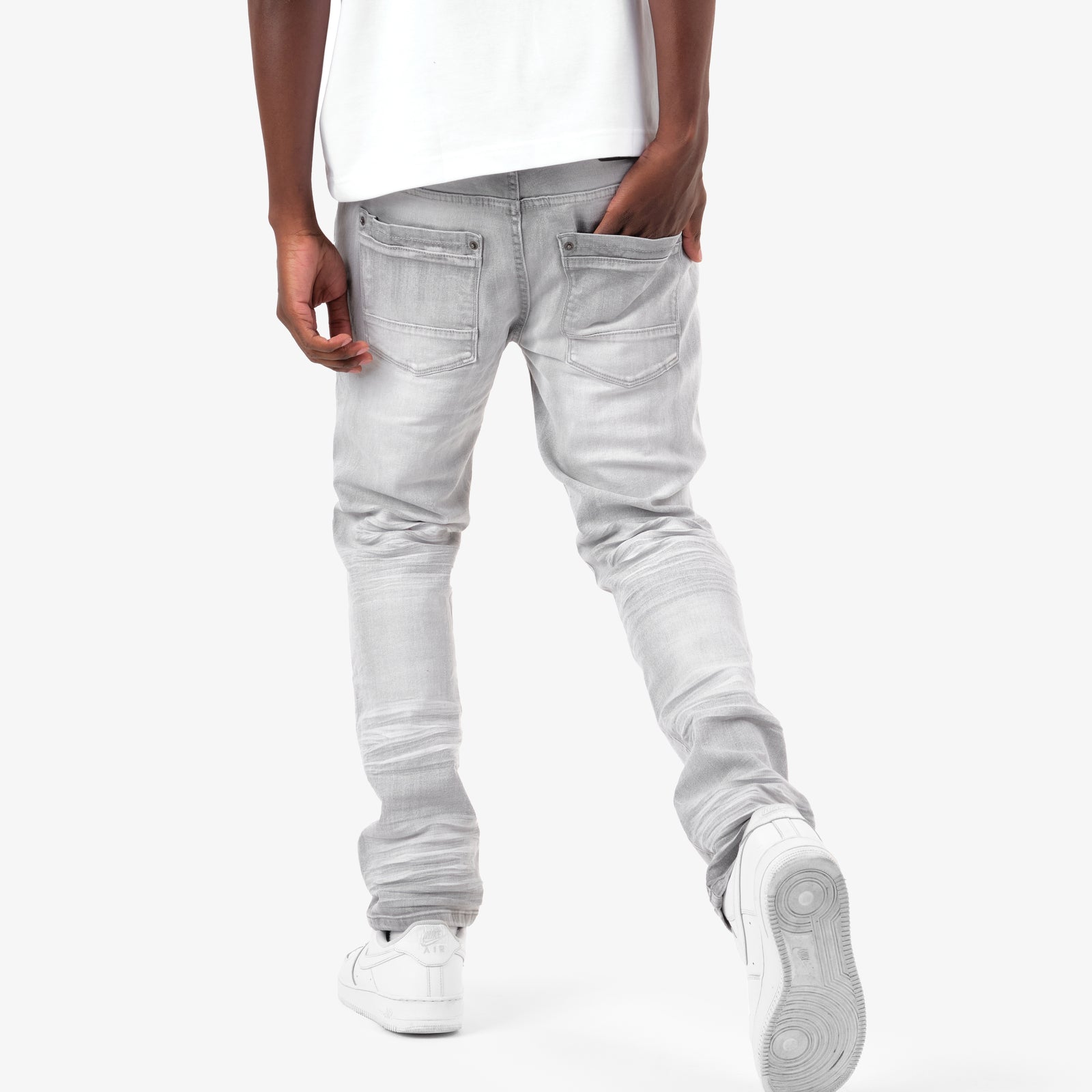 GRAY RIP & REPAIR JEANS