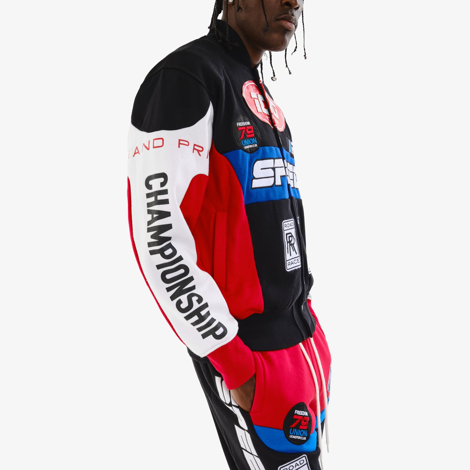 BLACK/RED SPEED FLEECE BUTTON DOWN
