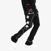 JET BLACK WESTERN STACKED JEANS