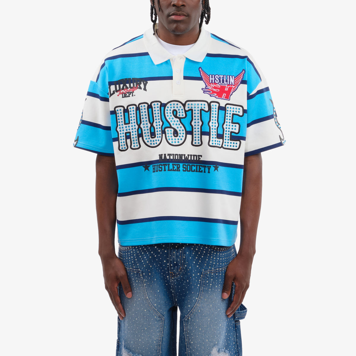 BLUE HUSTLE POLO