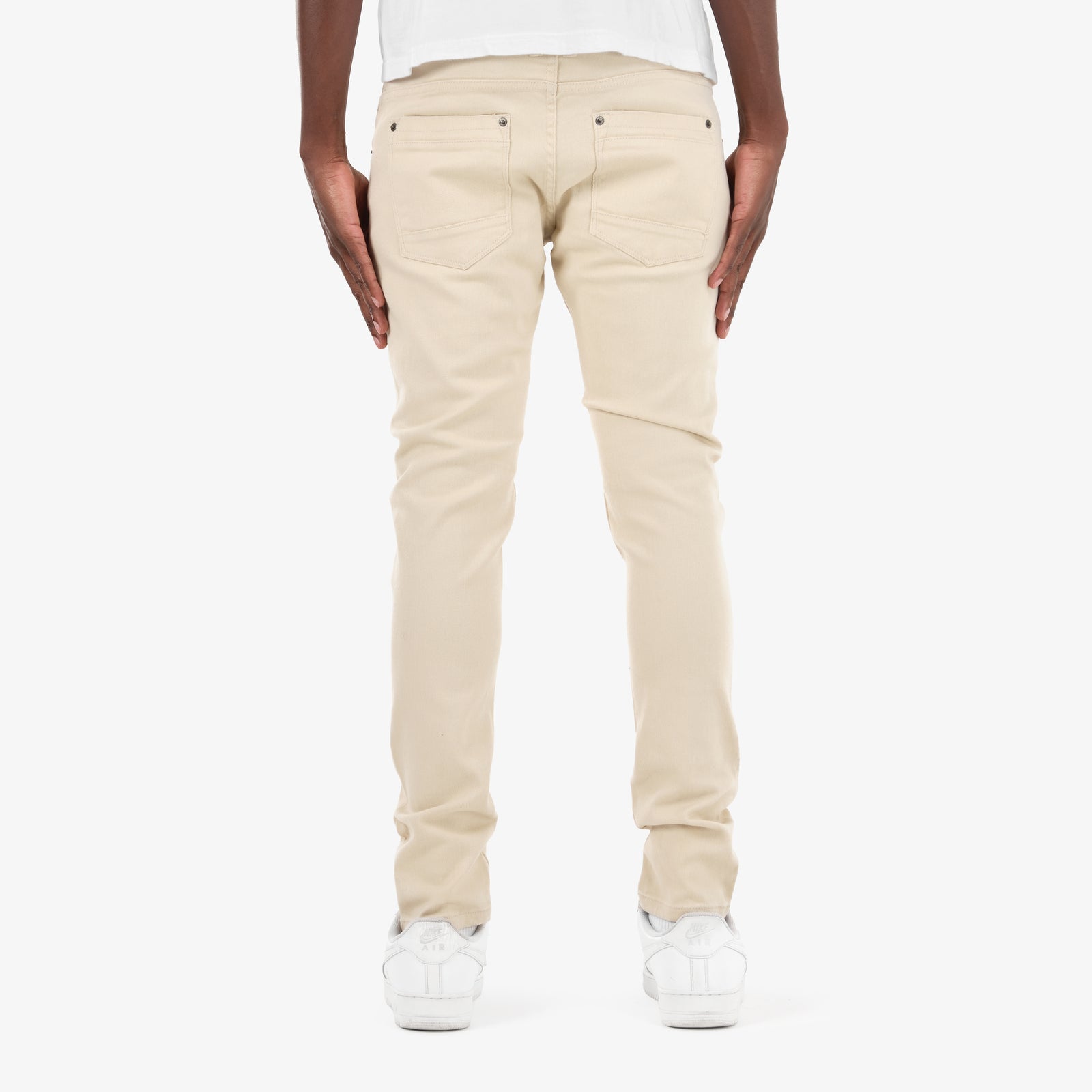 BEIGE PANTS WITH RIPS
