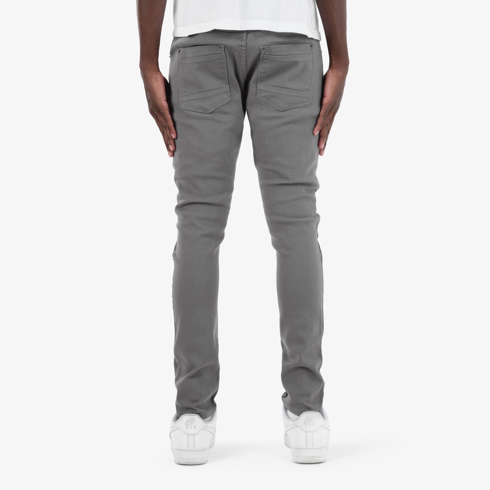 GREY PANTS WITH RIPS