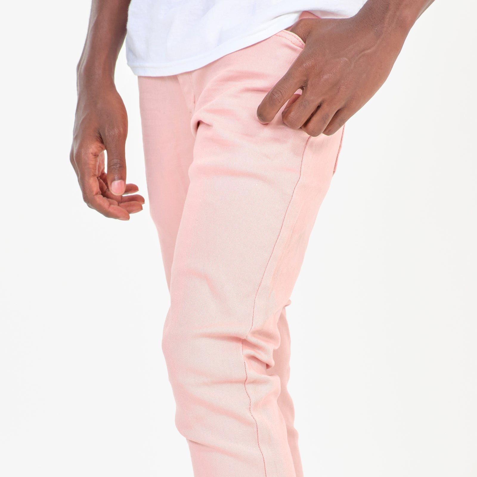 SALMON PINK PANTS WITH STRETCH