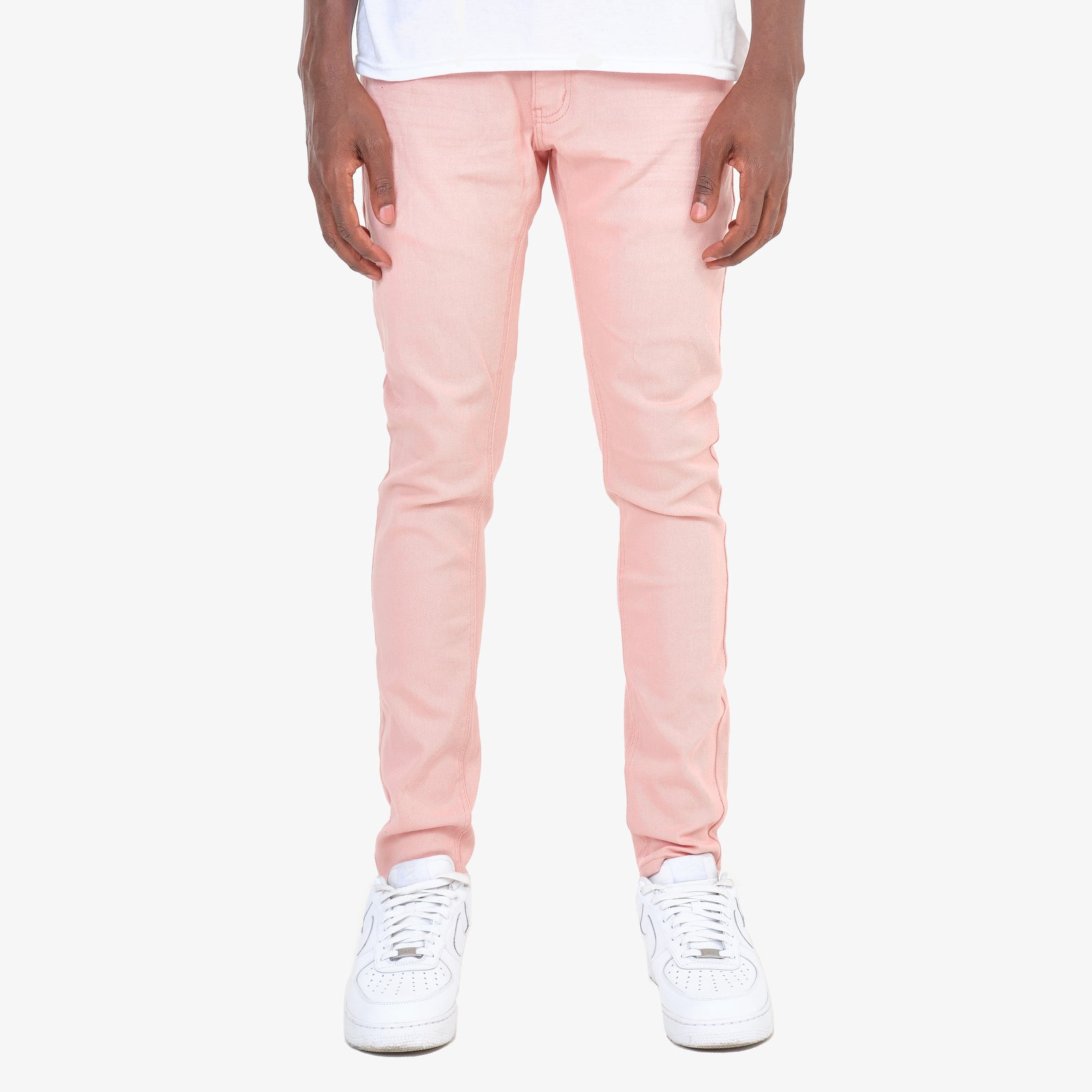 SALMON PINK PANTS WITH STRETCH
