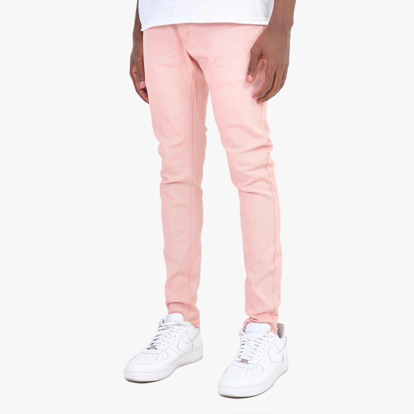 SALMON PINK PANTS WITH STRETCH