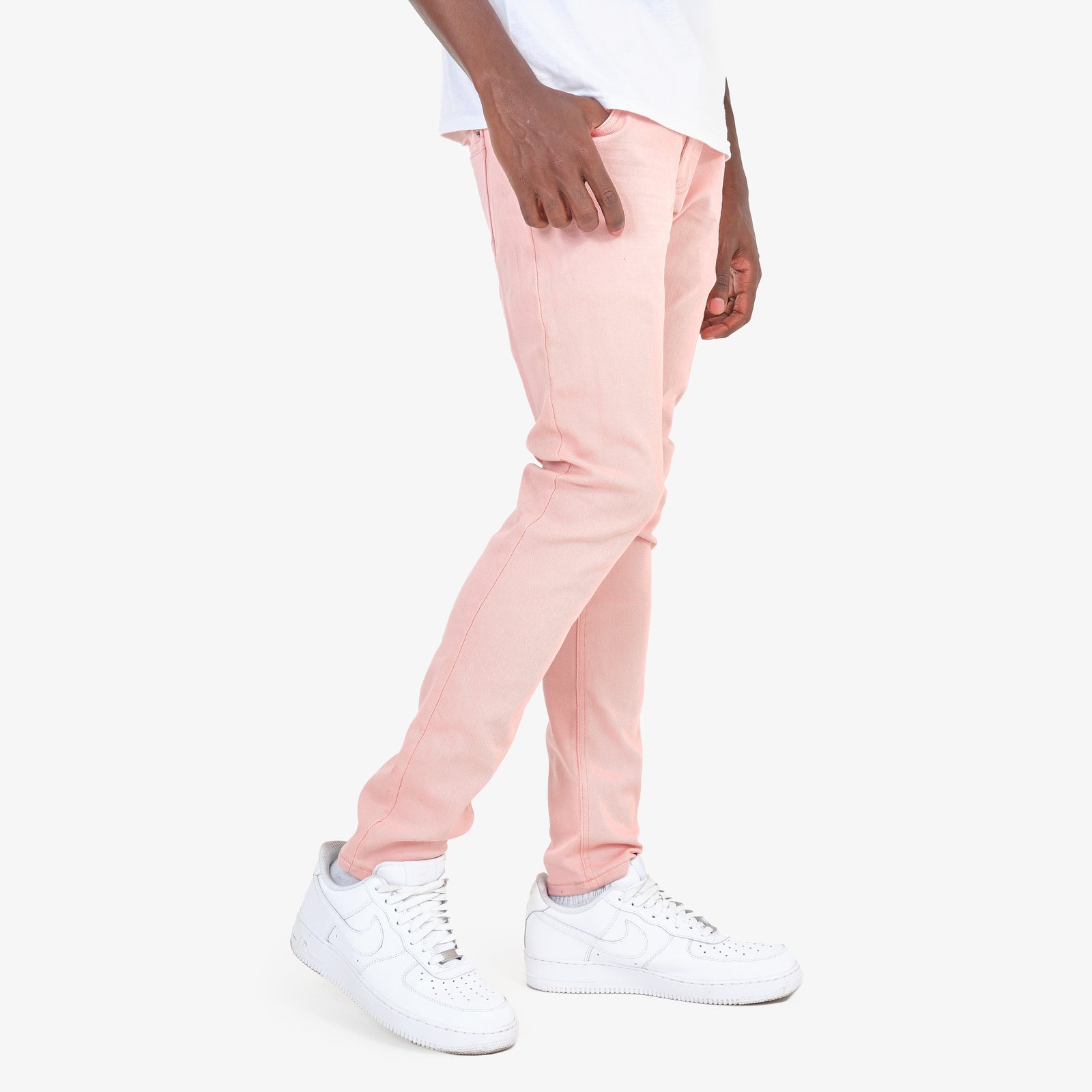 SALMON PINK PANTS WITH STRETCH