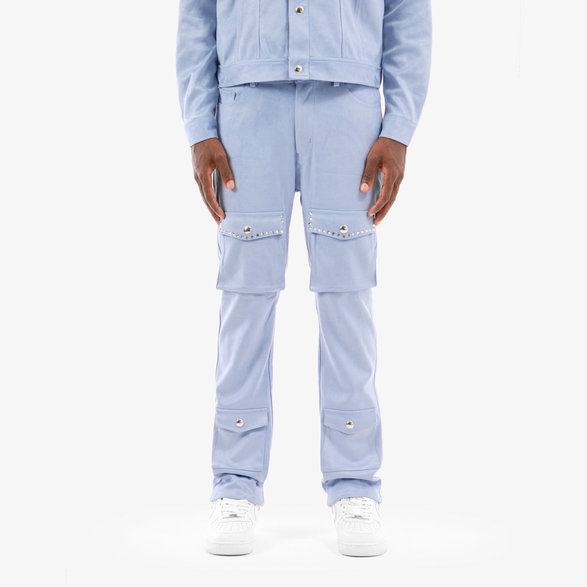 LIGHT BLUE SUEDE PANTS