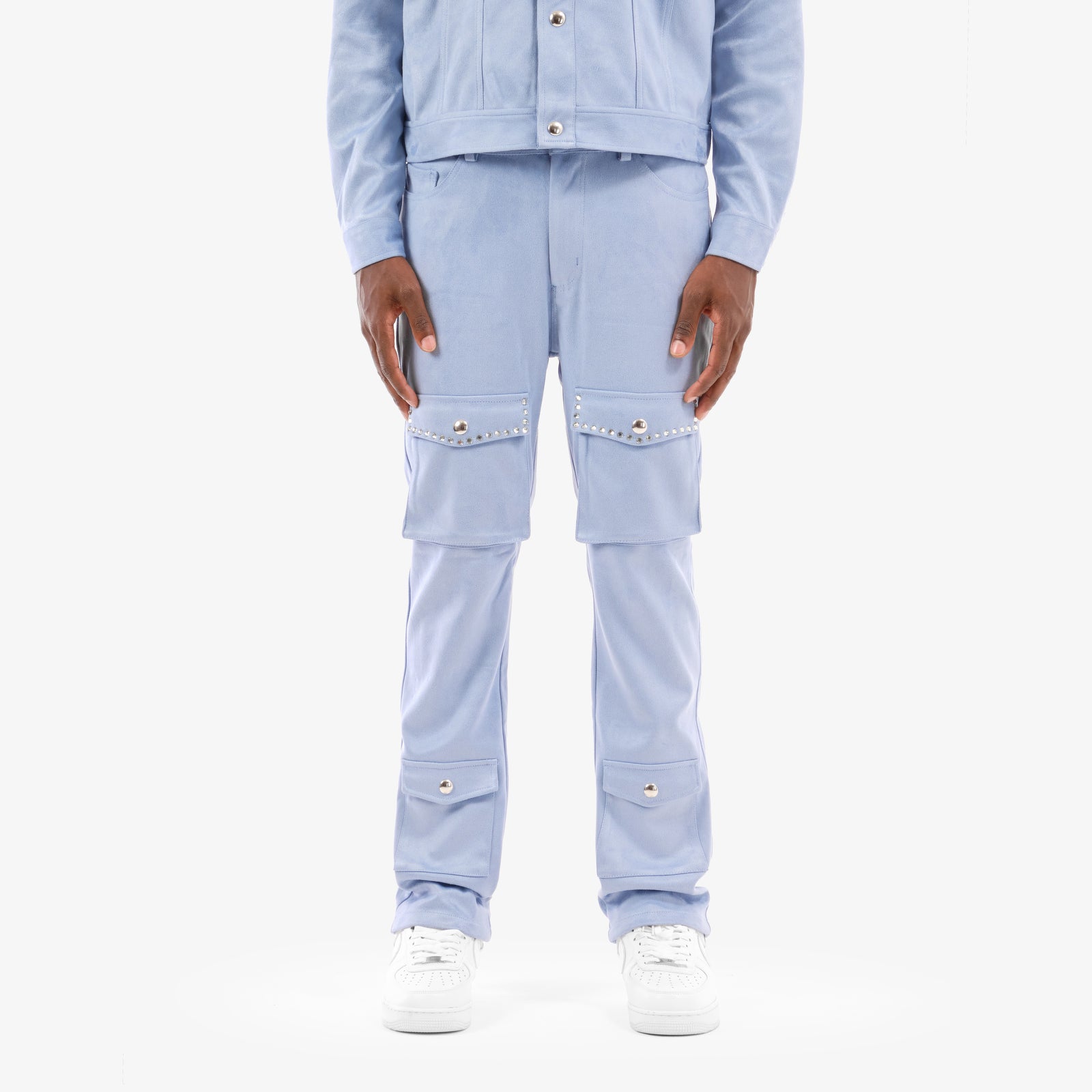 LIGHT BLUE SUEDE PANTS