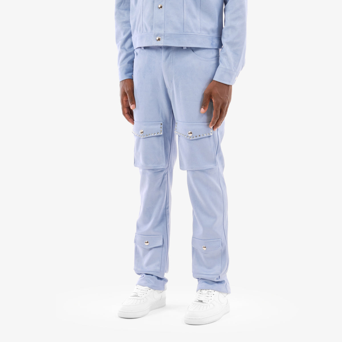 LIGHT BLUE SUEDE PANTS