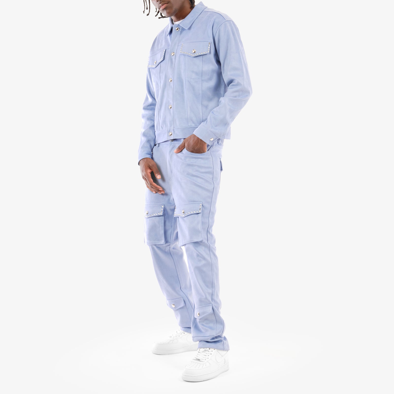 LIGHT BLUE SUEDE PANTS