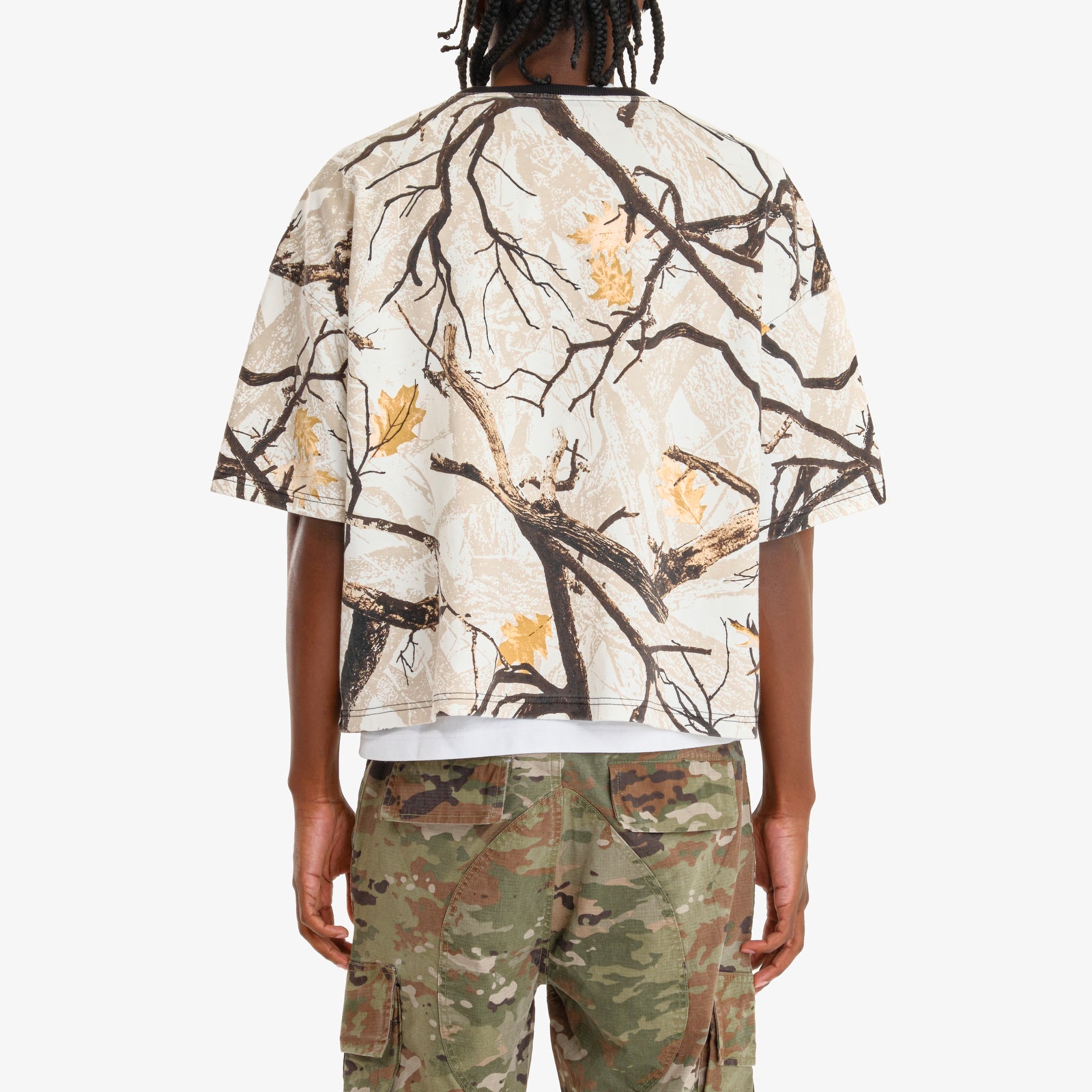 WORLDWIDE WHITE CAMO CROP T-SHIRT