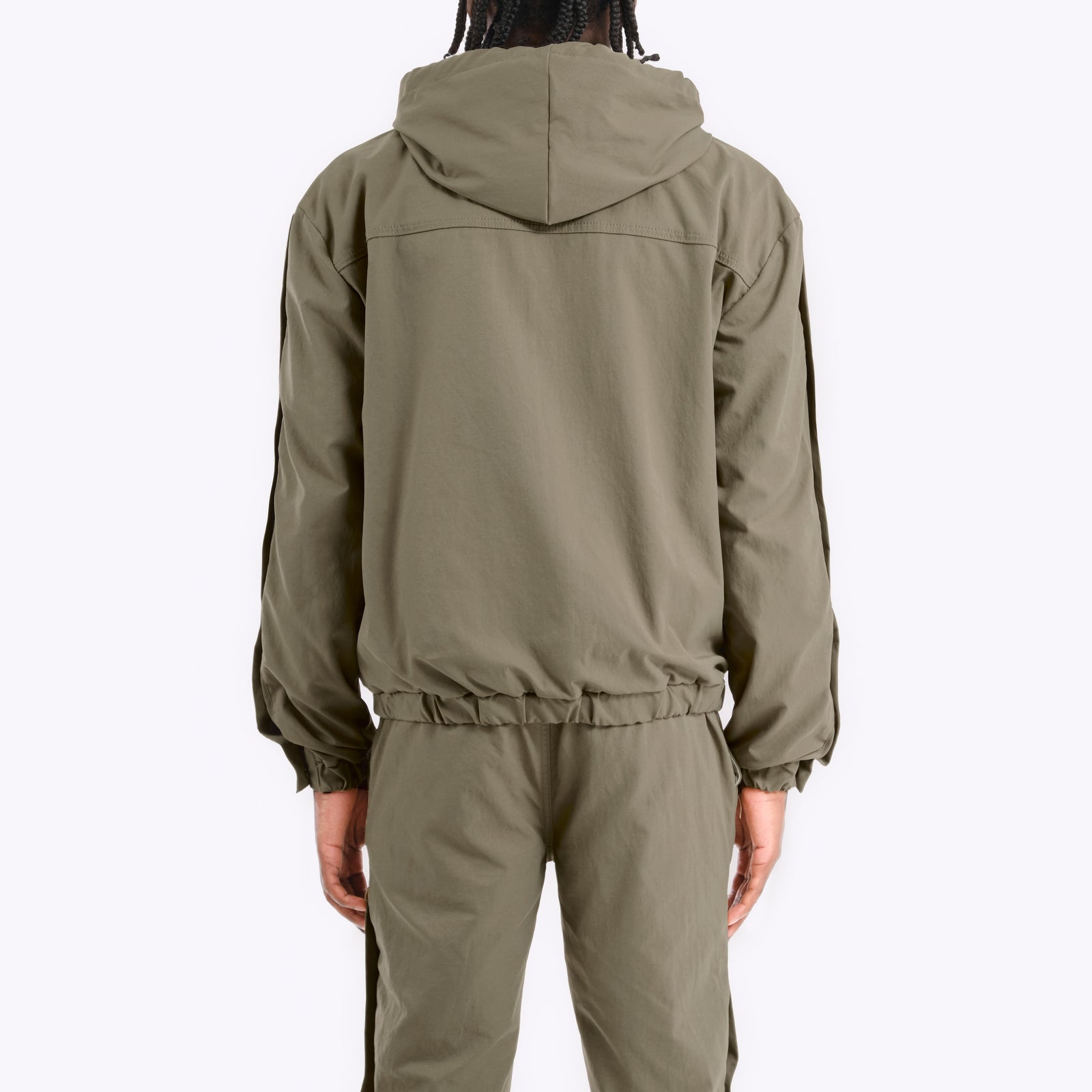 OLIVE FULL ZIP W/ SIDE BUTTONS
