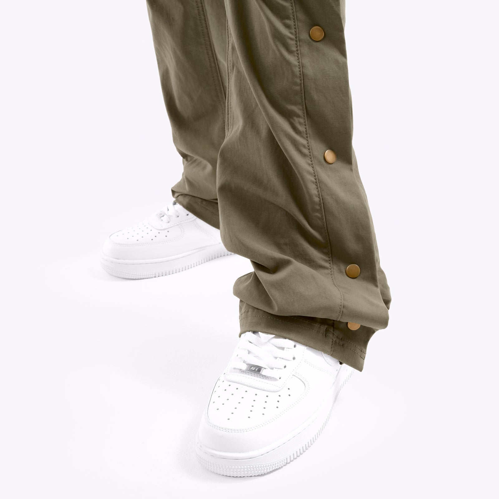OLIVE PANTS W/ SIDE BUTTONS