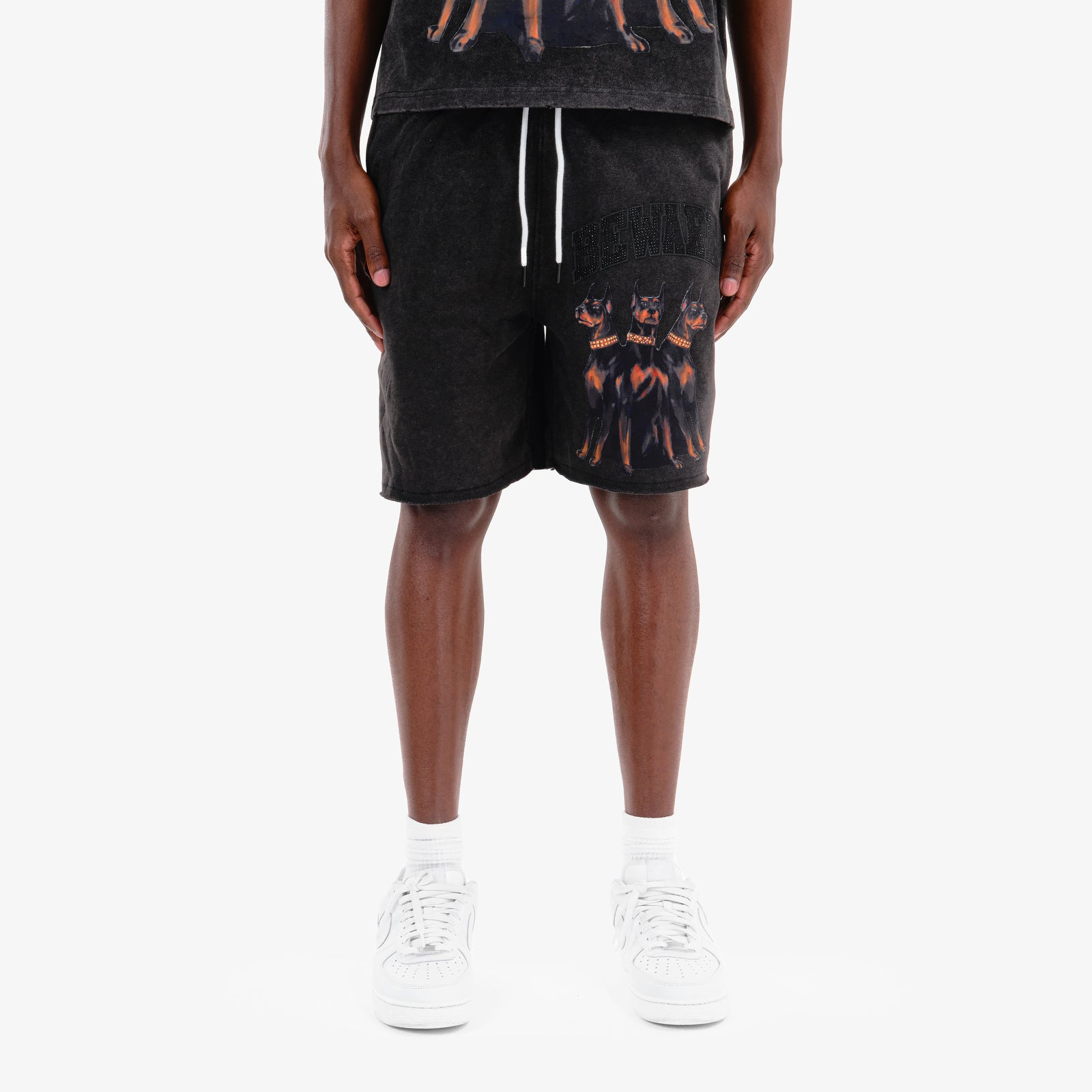 BLACK BEWARE SHORTS