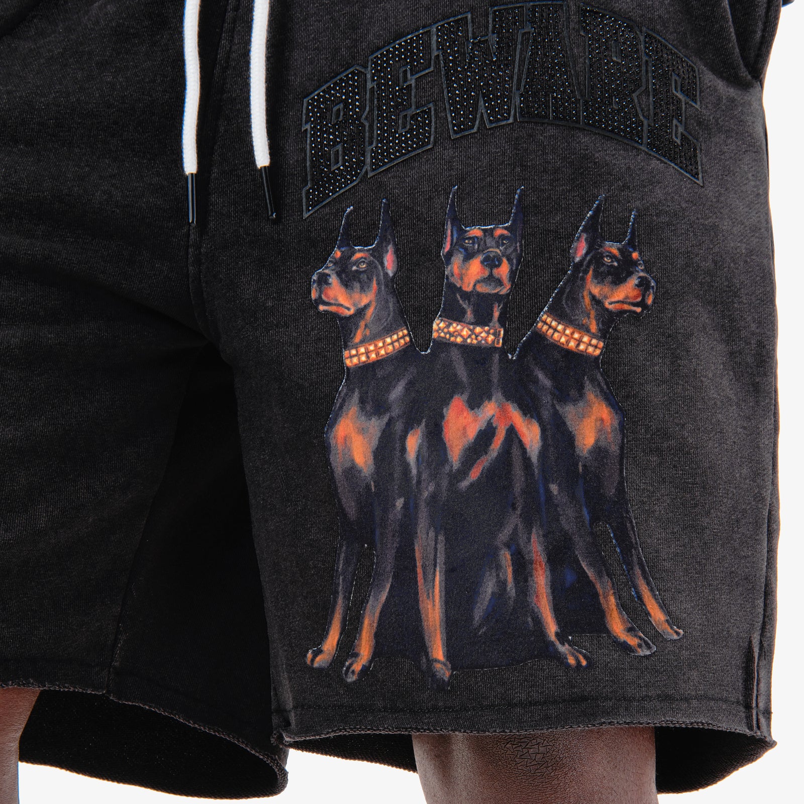 BLACK BEWARE SHORTS