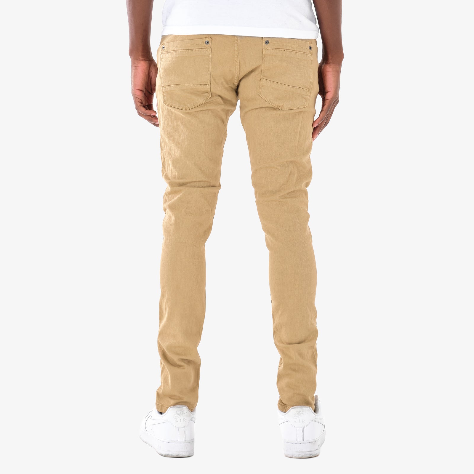 KHAKI PANTS WITH RIPS & PERMANENT WRINKLES