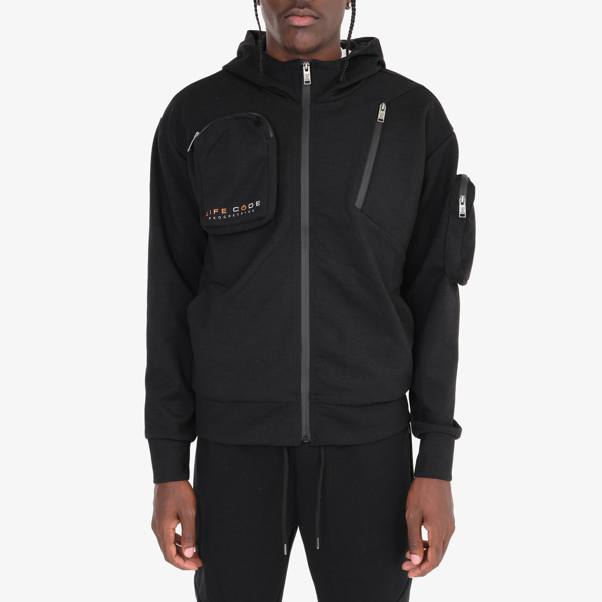 BLACK TECH FLEECE FULL ZIP HOODIE