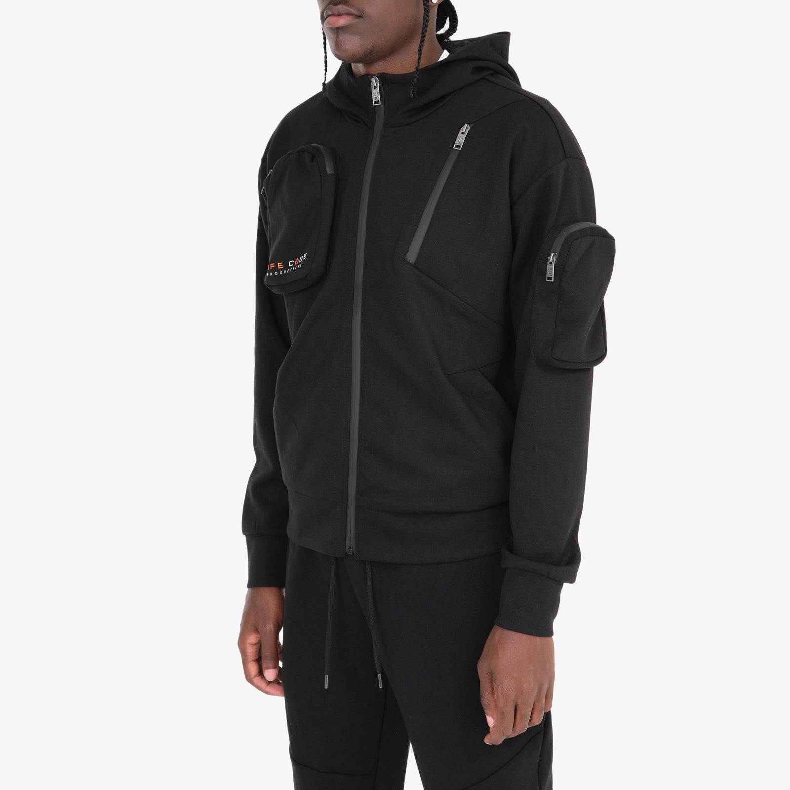 BLACK TECH FLEECE FULL ZIP HOODIE