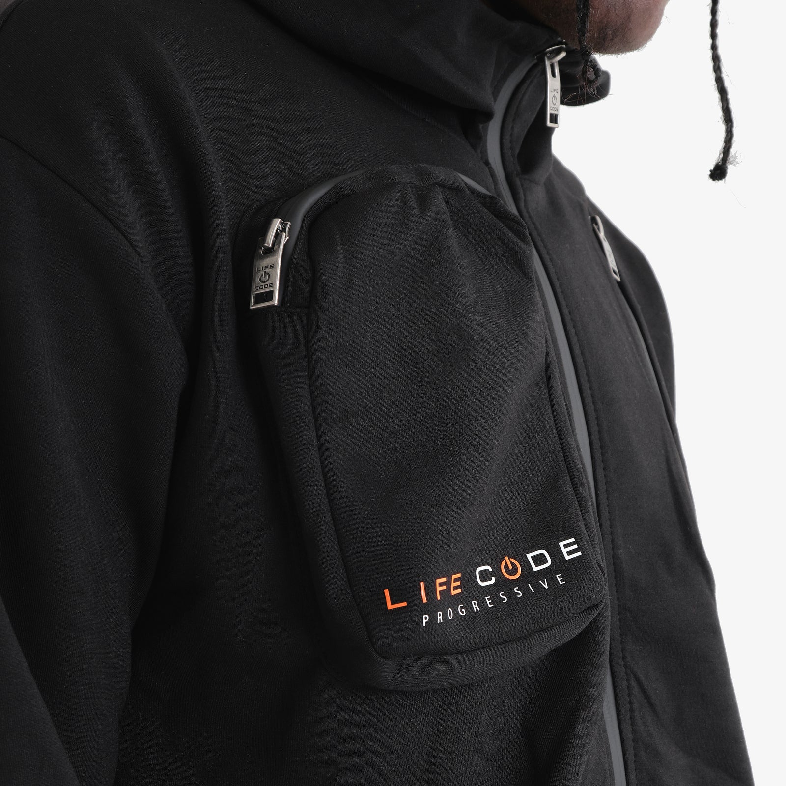 BLACK TECH FLEECE FULL ZIP HOODIE