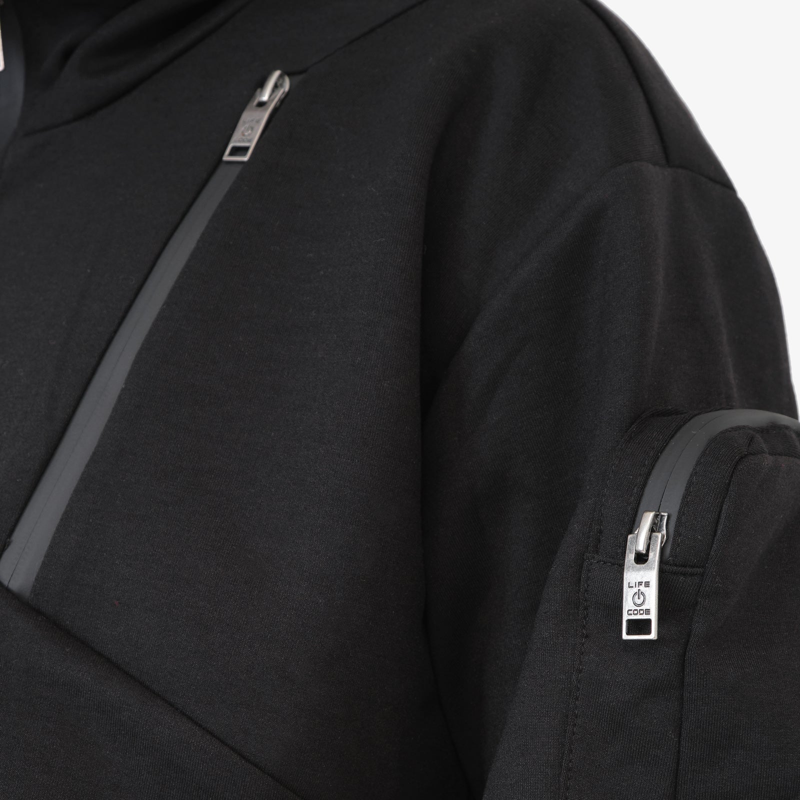 BLACK TECH FLEECE FULL ZIP HOODIE