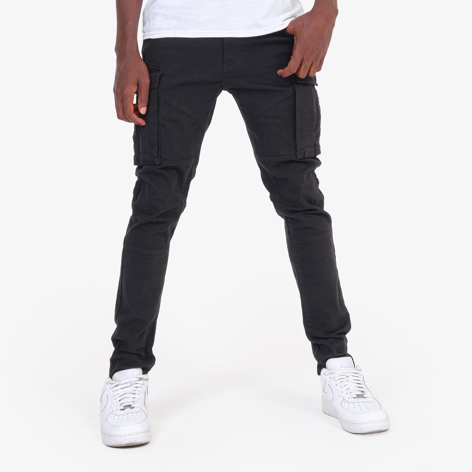 JET BLACK CARGOS W/ STRETCH