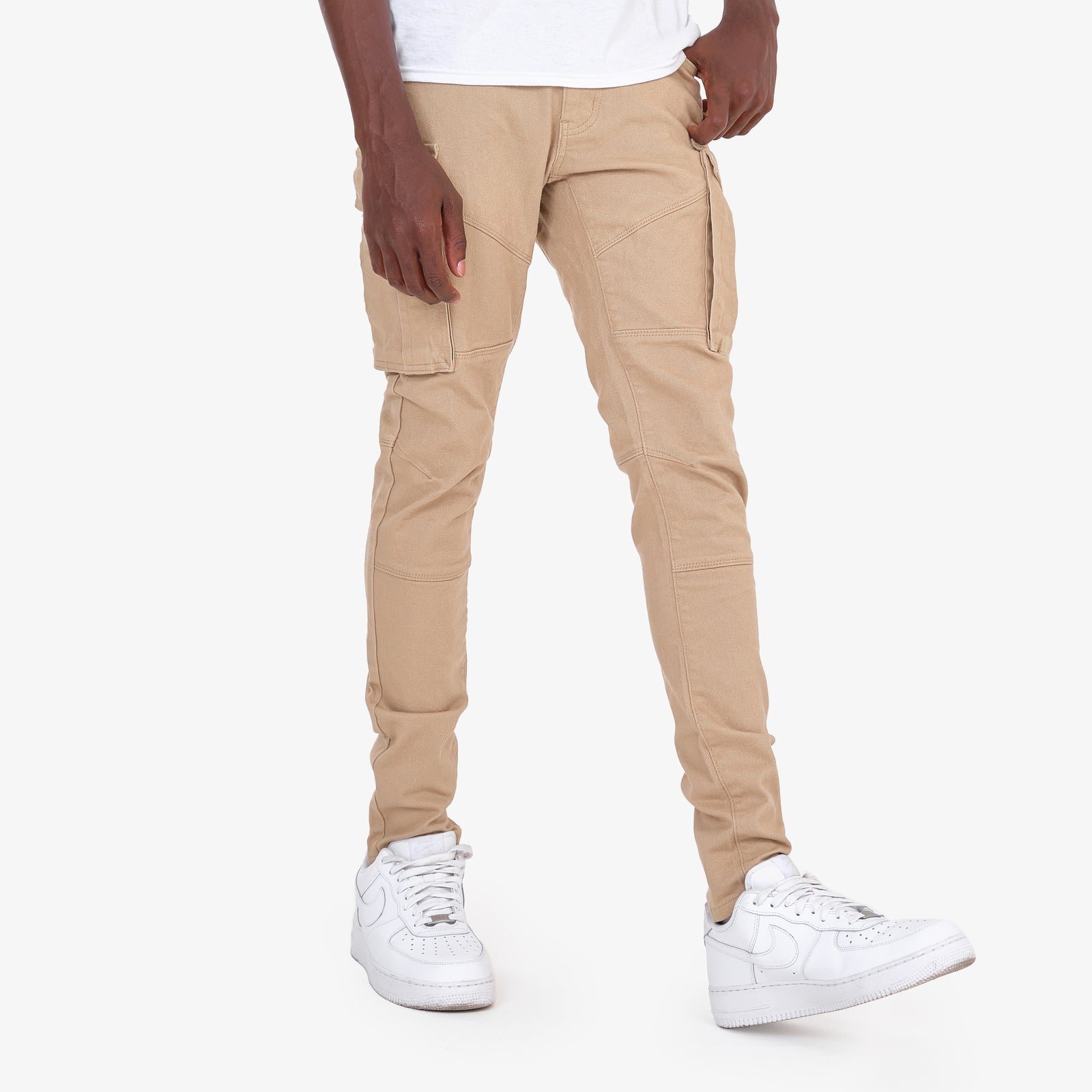 KHAKI CARGOS W/ STRETCH