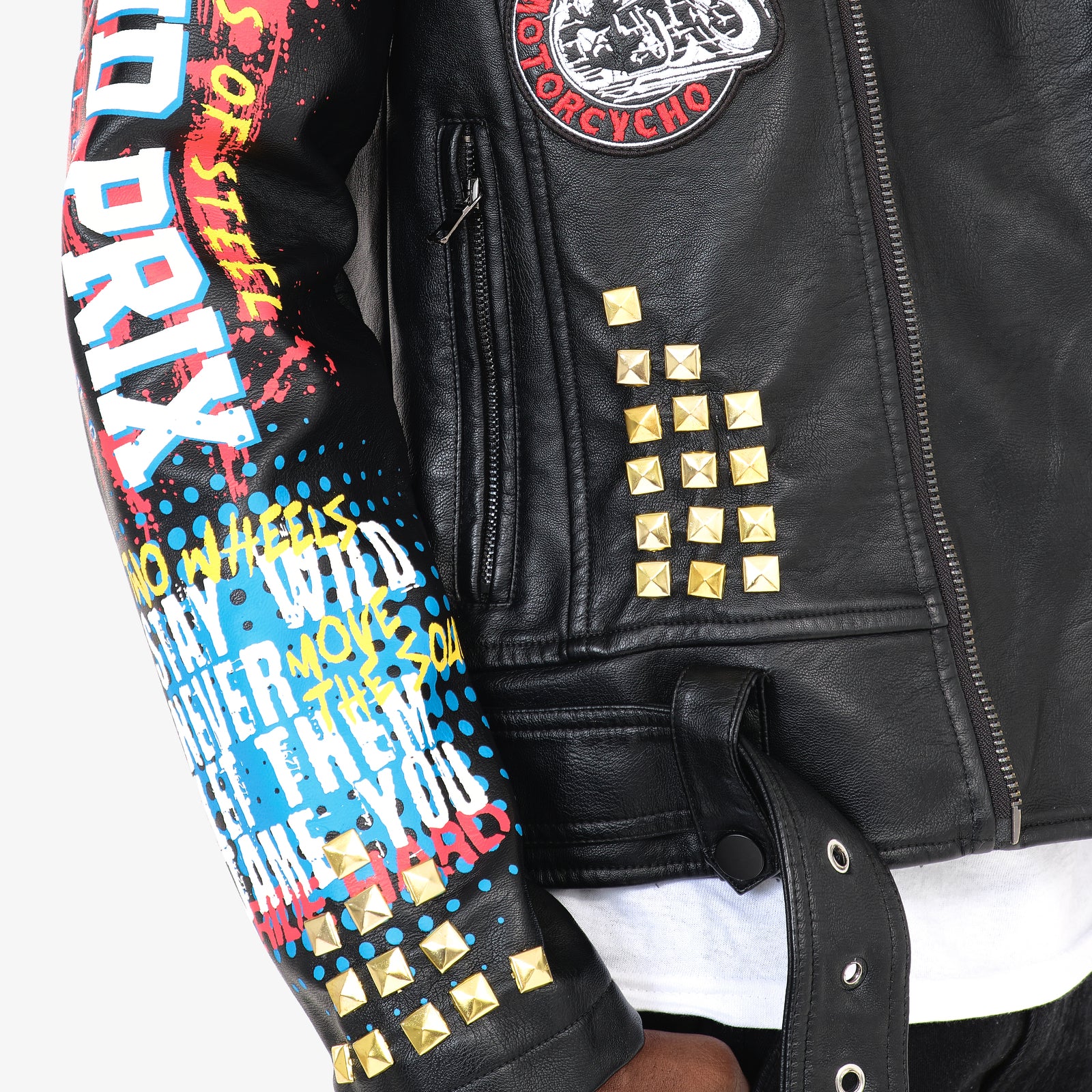 BLACK MOTO LEATHER JACKET W/ DETACHABLE FUR